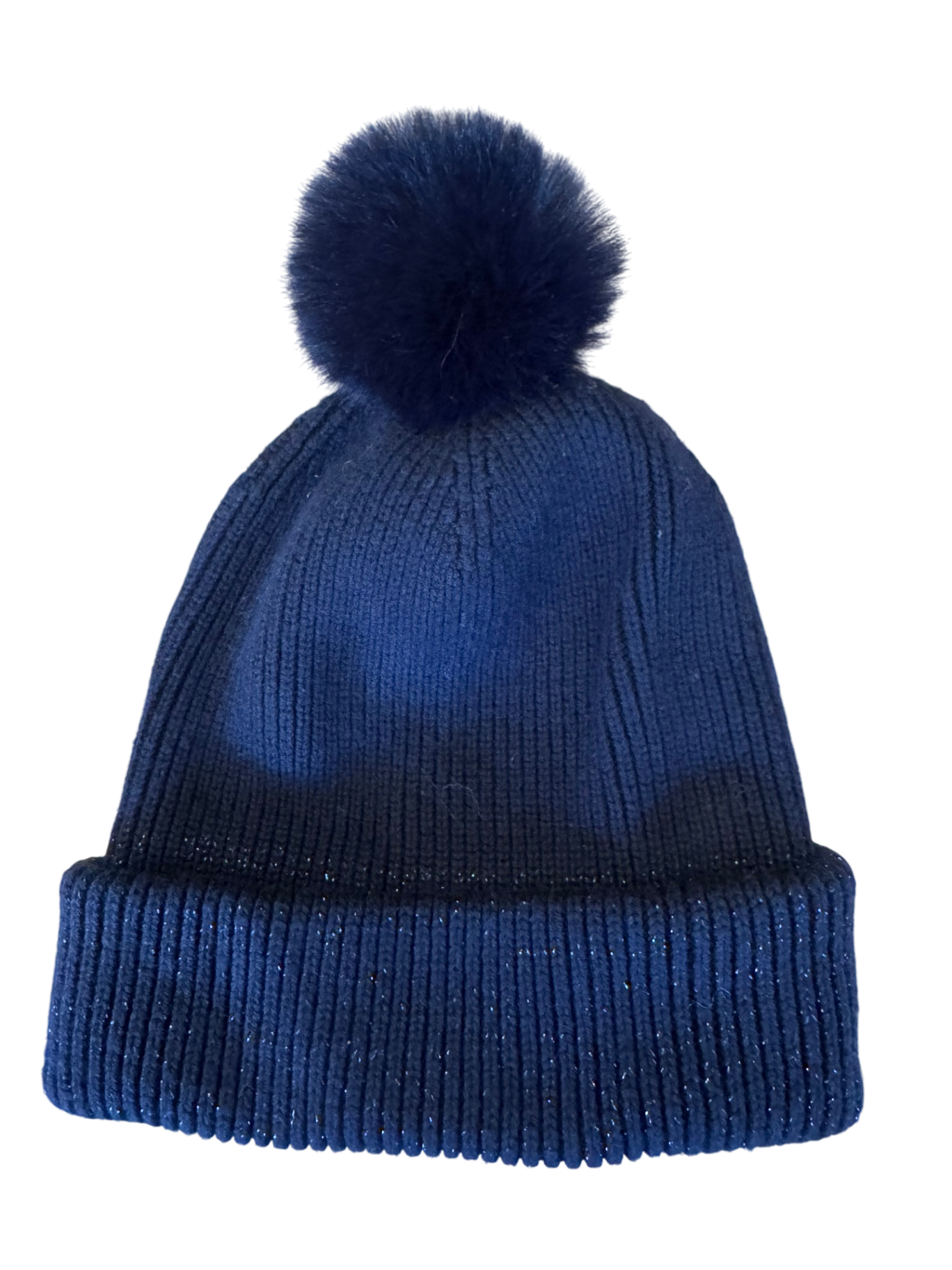 Bommel Mütze Dunkelblau mit Glitzer Gr.53 cm | Jacadi Paris