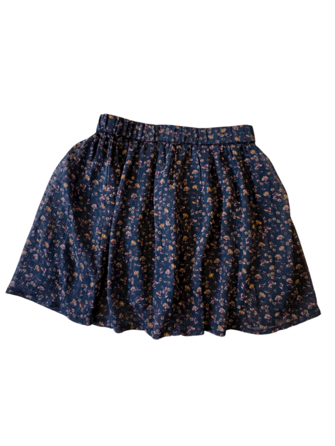 Rock Schwarz mit floralem Muster Gr.122 | Creamie