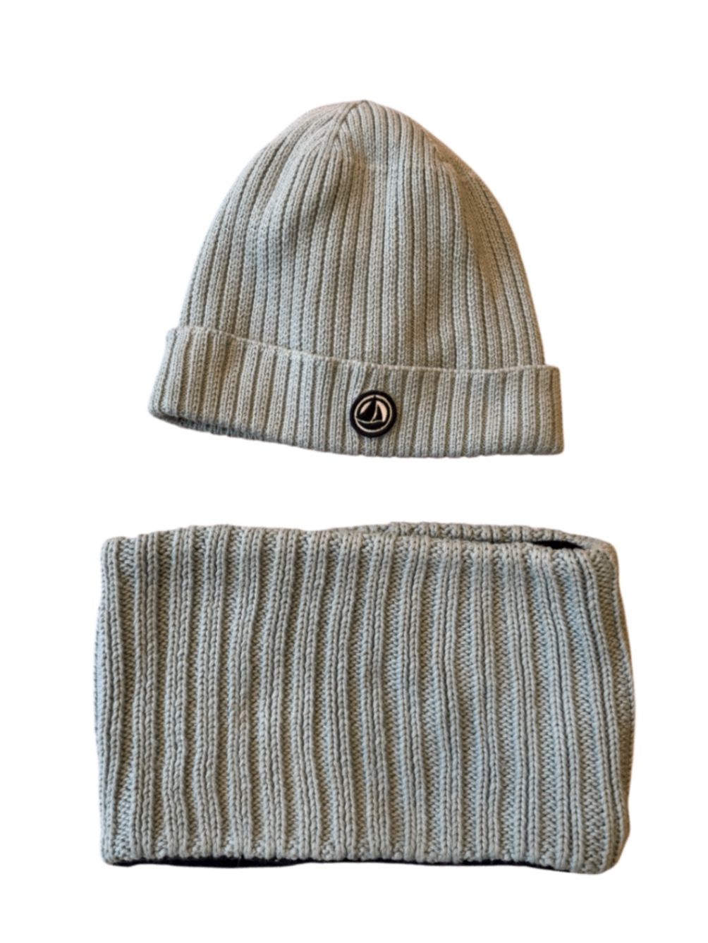 Set: Mütze & Schlauchschal Salbei Gr.54cm | Petit Bateau