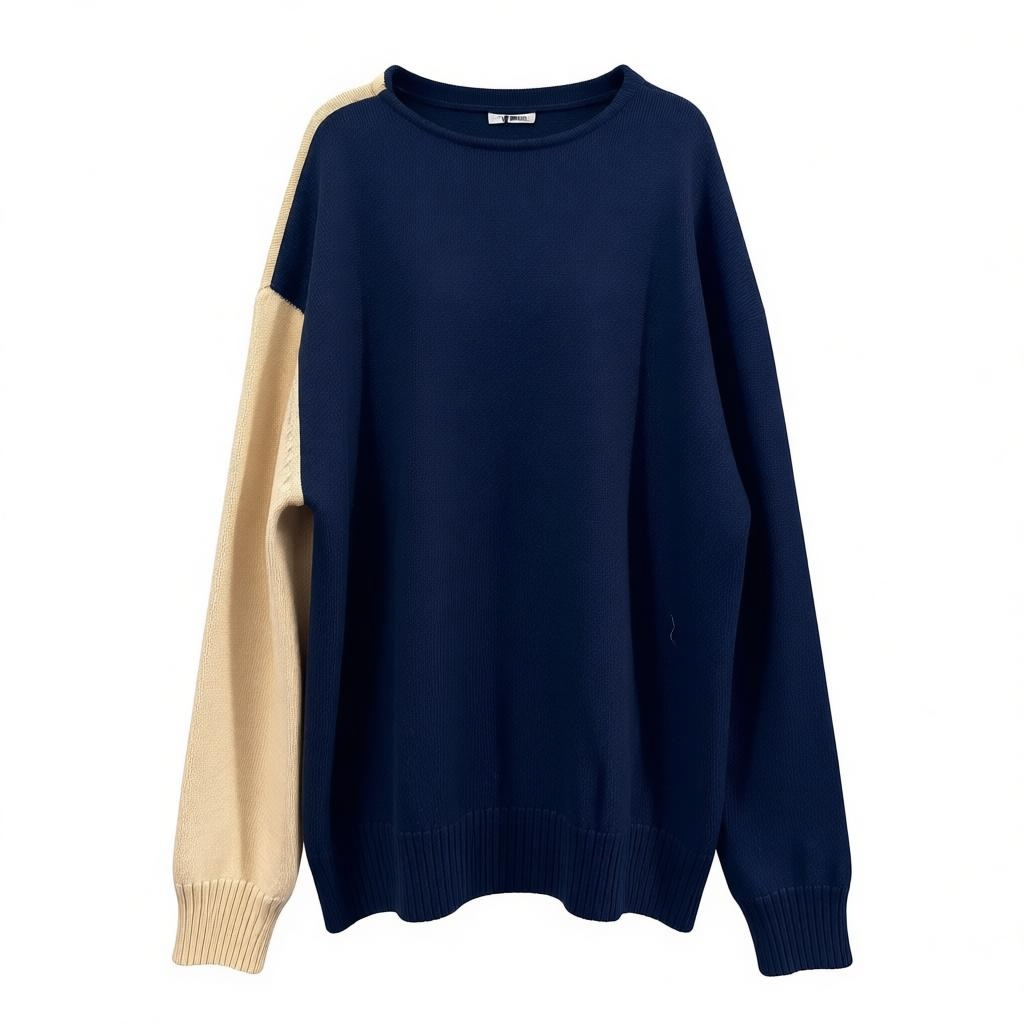 Cardigan "Sybilla Colorblock" Beige und Dunkelblau Gr.14 | Ludwig Beck