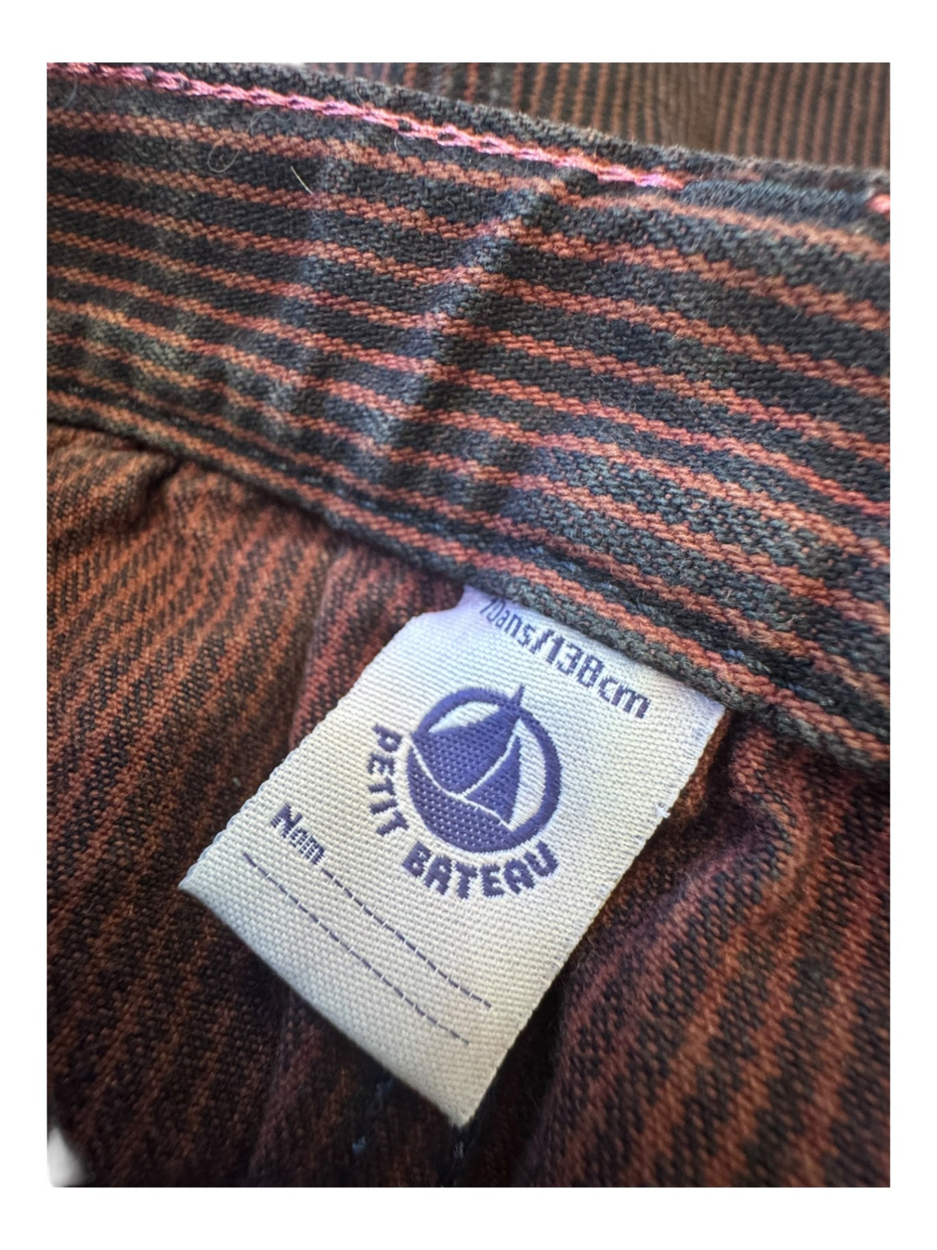 Mini-rock Braun mit roten Streifen Gr.134 | Petit Bateau