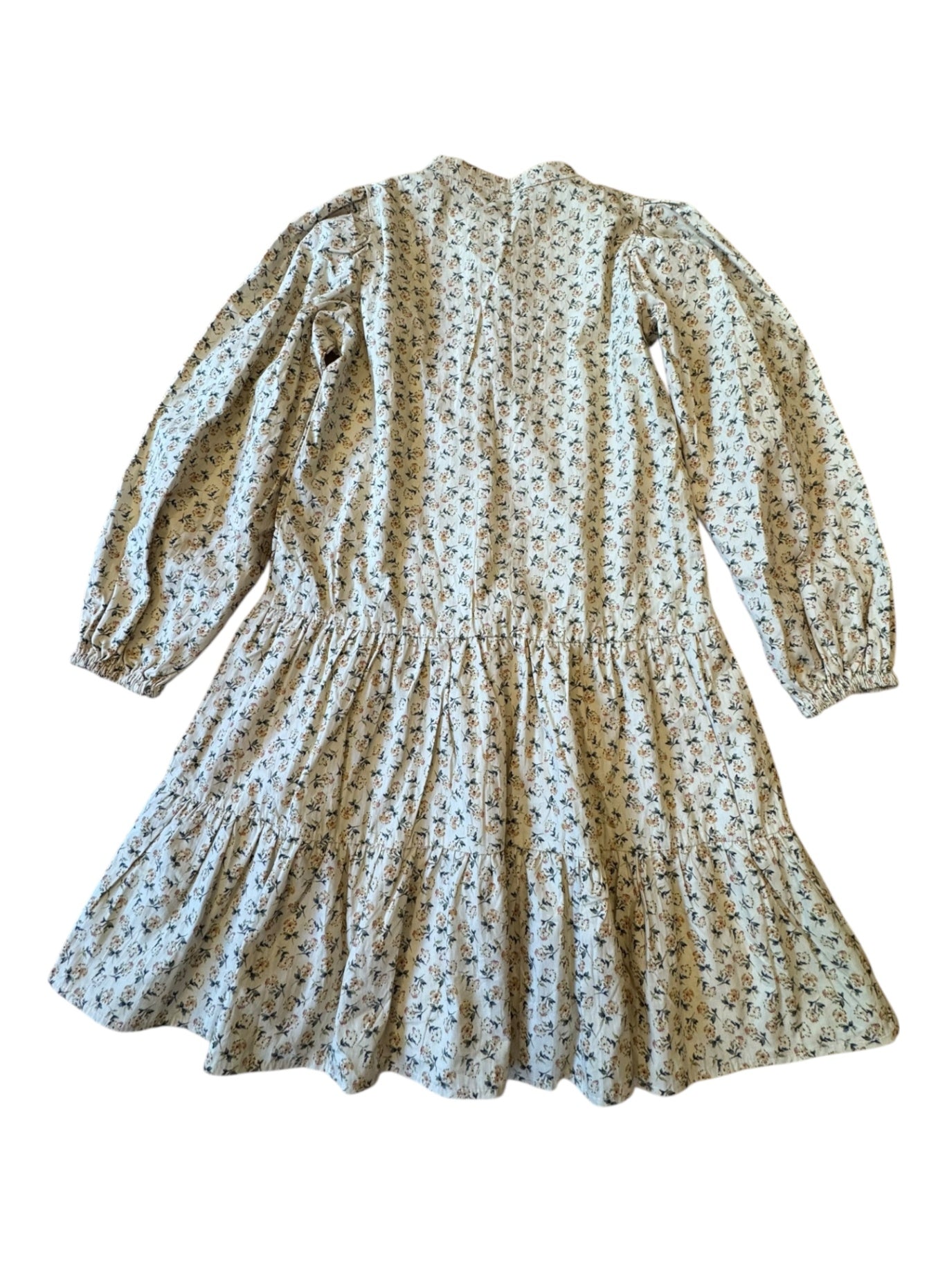 Volant-Kleid Midi Beige mit Blumenmuster Gr.140 | Sofie Schnoor