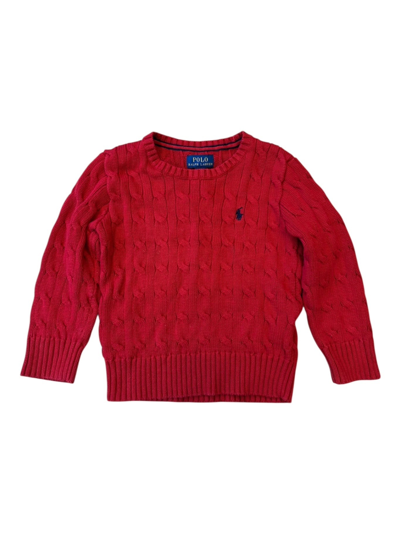 Pullover Zopfstrick Rundhals Rot Gr.98 | Polo Ralph Lauren