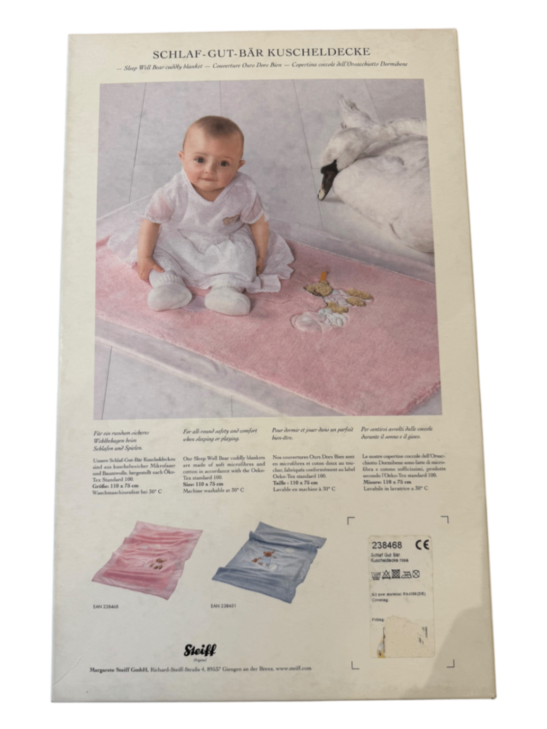 Kuscheldecke für Mädchen Rosa Gr.110*75cm | Steiff