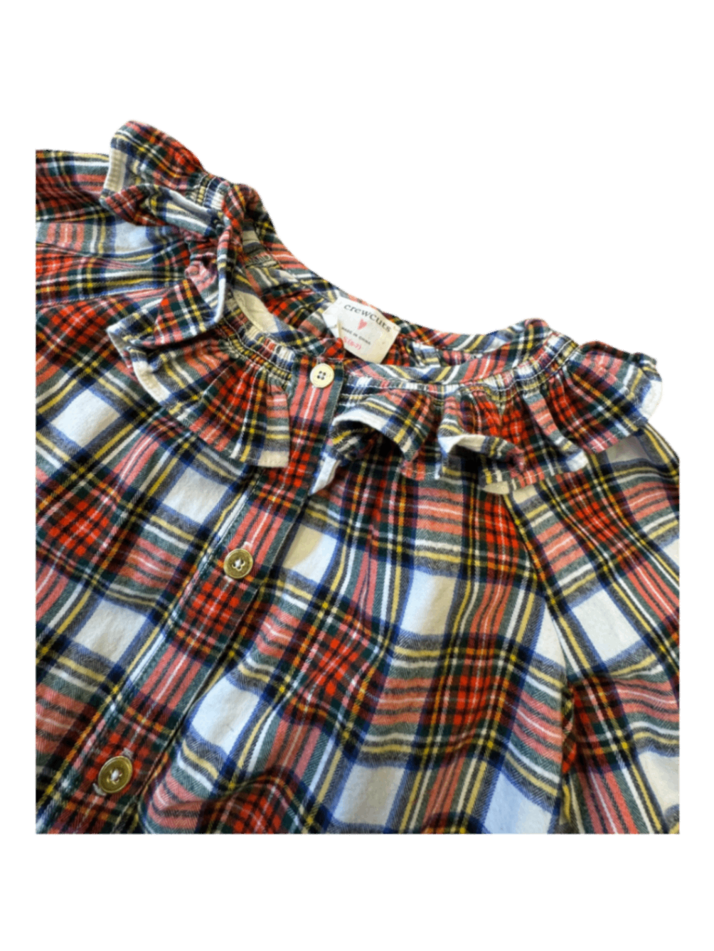 Bluse Mädchen Rüschenkragen rot kariert Gr.116 | Crewcuts