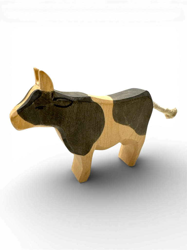 Spielzeugfigur "Kuh schwarz stehend 11042 Naturholz Gr.11.5 cm | Ostheimer