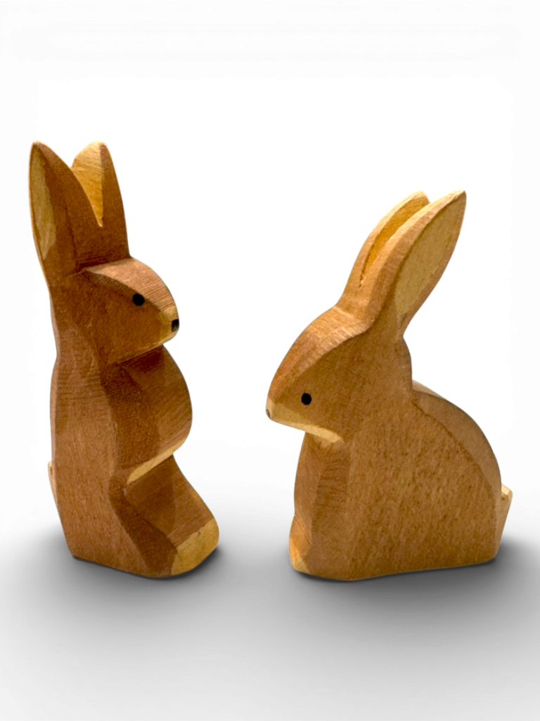 Spielzeugfiguren "Hase Ohr hoch" 15003 Naturholz Gr.6.5 cm | Ostheimer