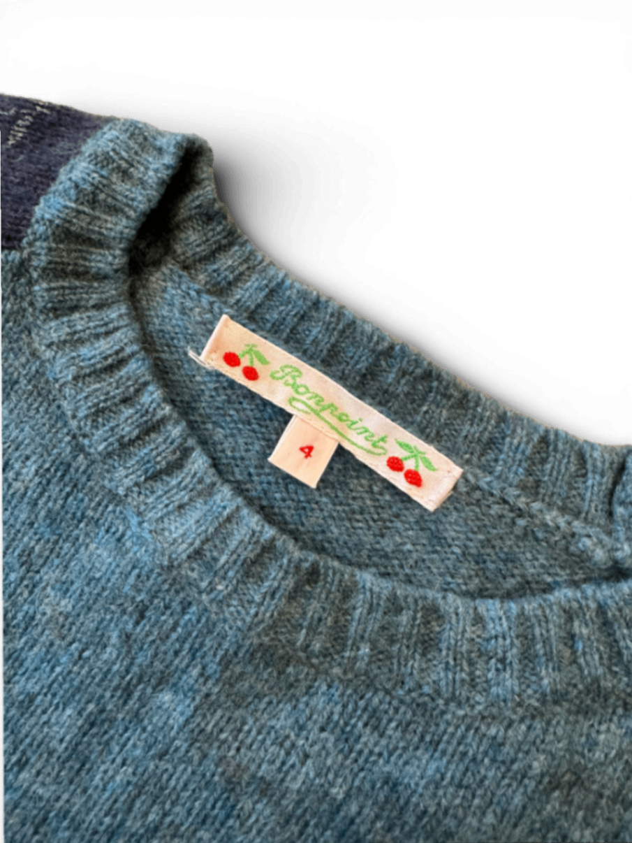 Pullover 100% Merino Grün Gr.104 | Bonpoint