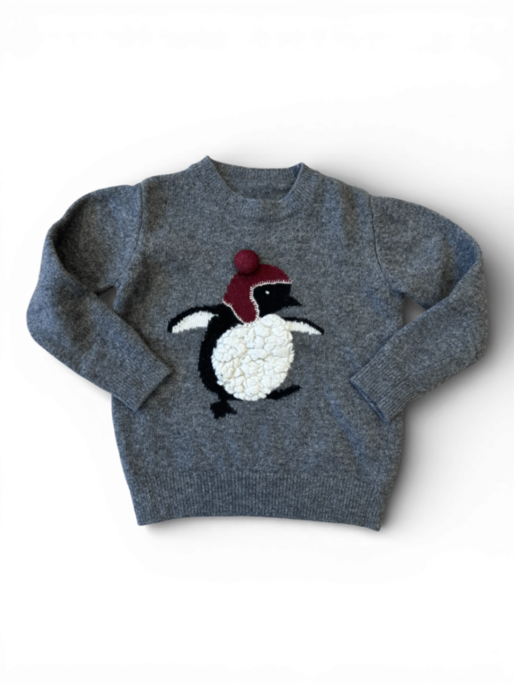 Pullover Grau mit Pinguin Gr.98 | il gufo
