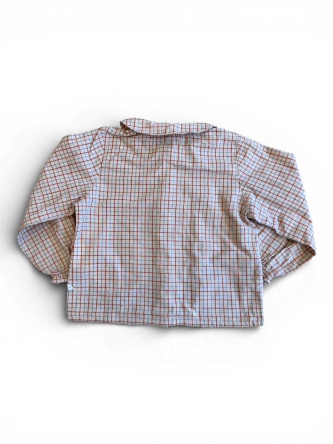 baby Oberteil Bluse Beige mit Karomuster Gr.92 | Lil' Atelier
