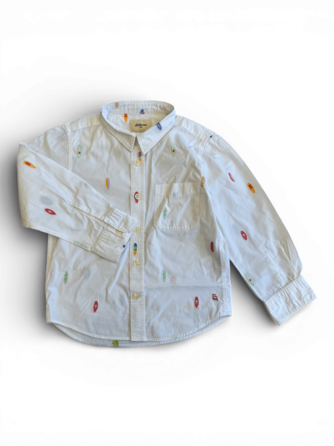 Hemd Weiß mit bunten Muster Gr.110/116 | Bellerose