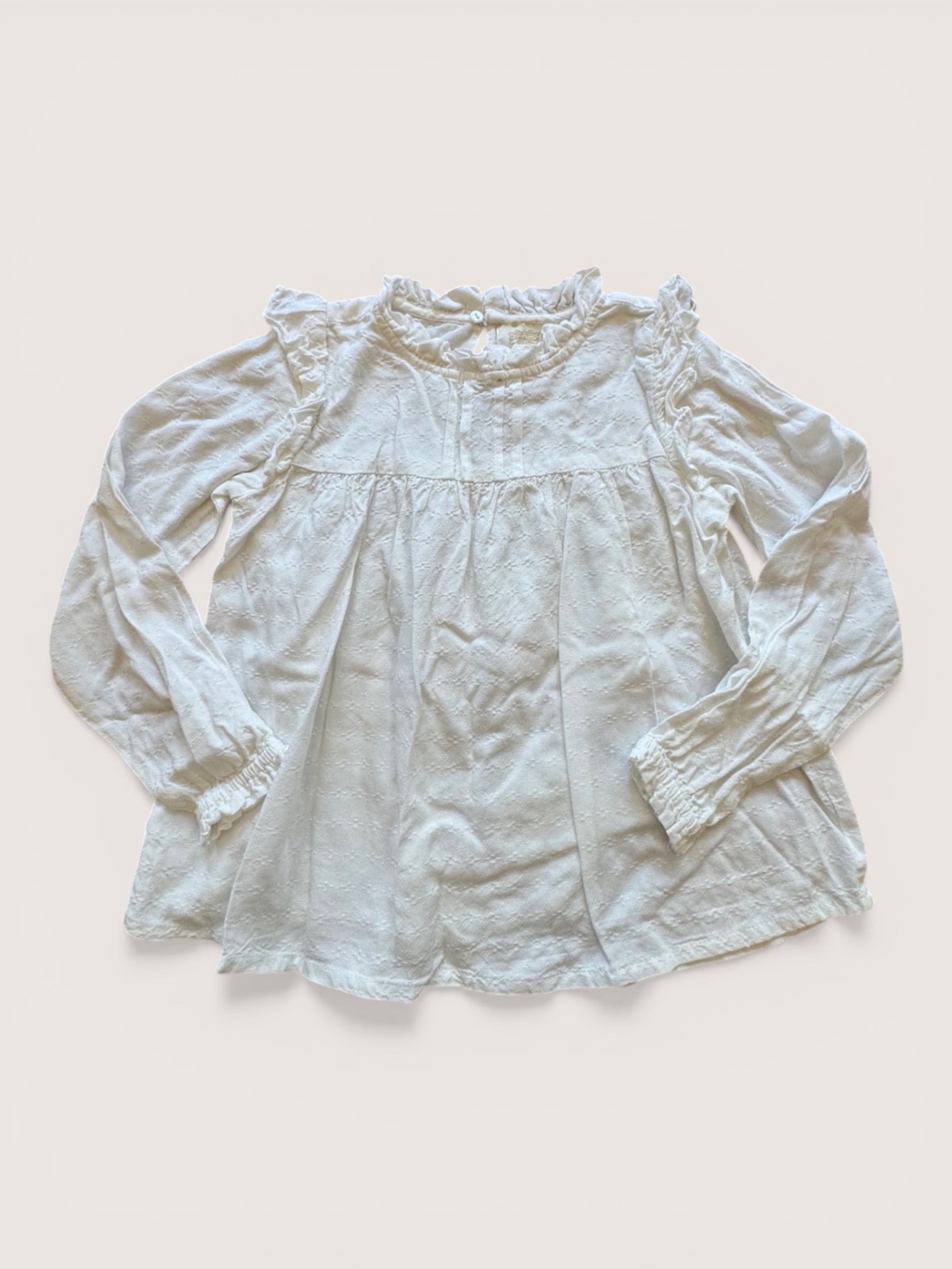 Kinderbluse "Dobby" Off-White Gr.116 | Creamie