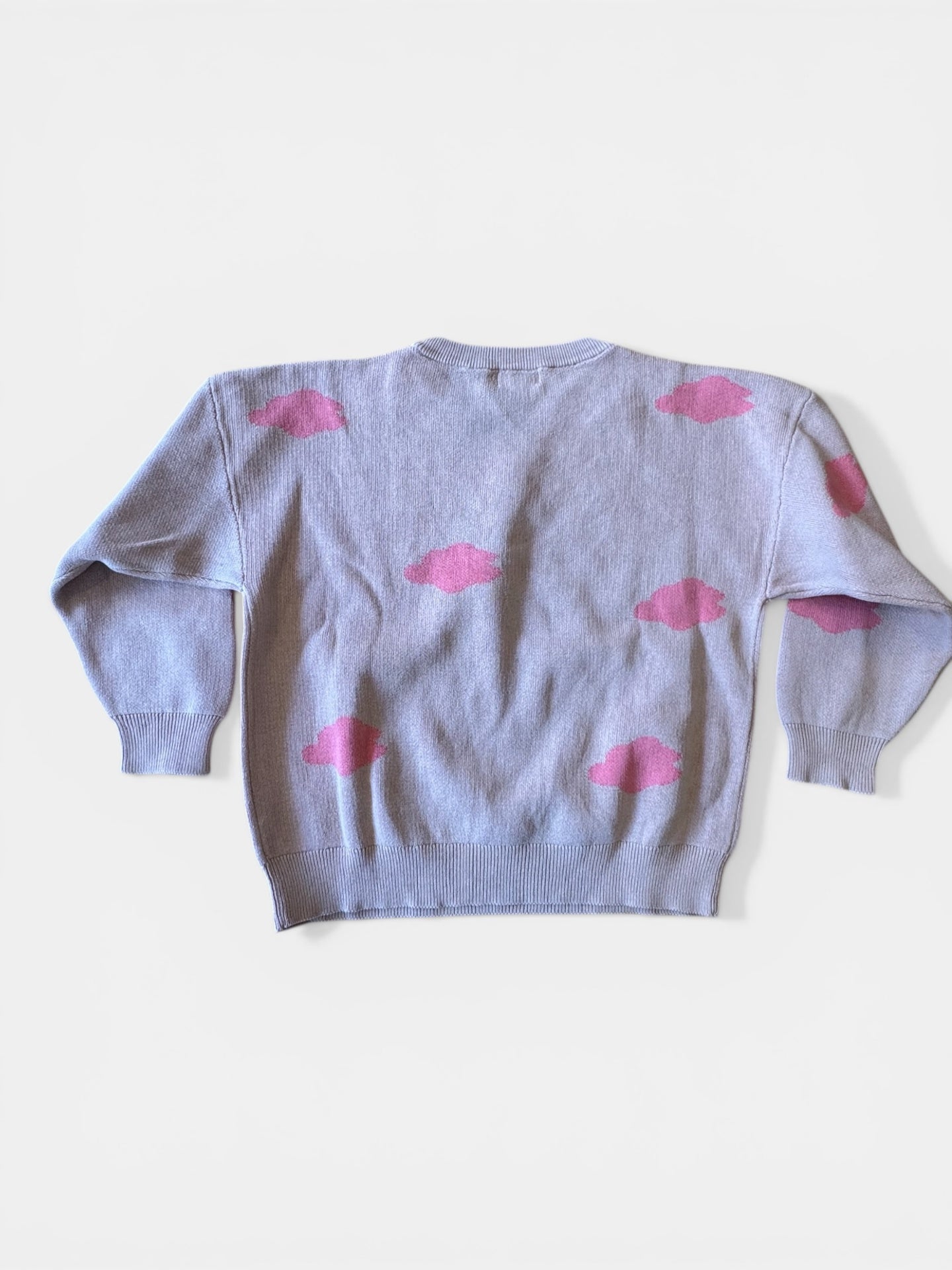 Jaquard-Pullover Puder mit pinken Wölkchen Gr.122/128 | Konges Slövild