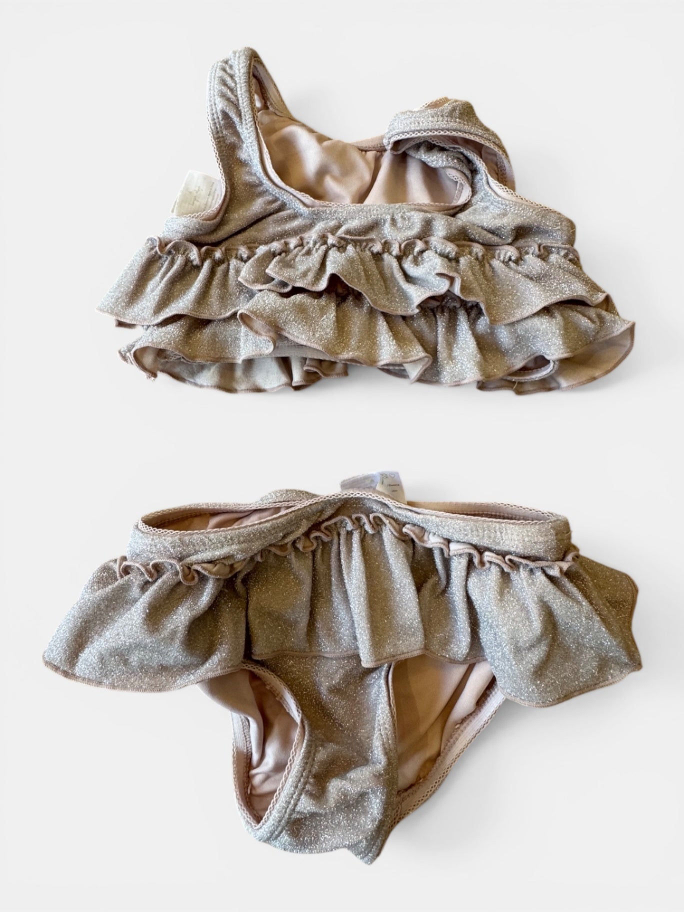 Bikini "Jade" Beige mit Glitzereffekt Gr.122/128 | Konges Sløjd