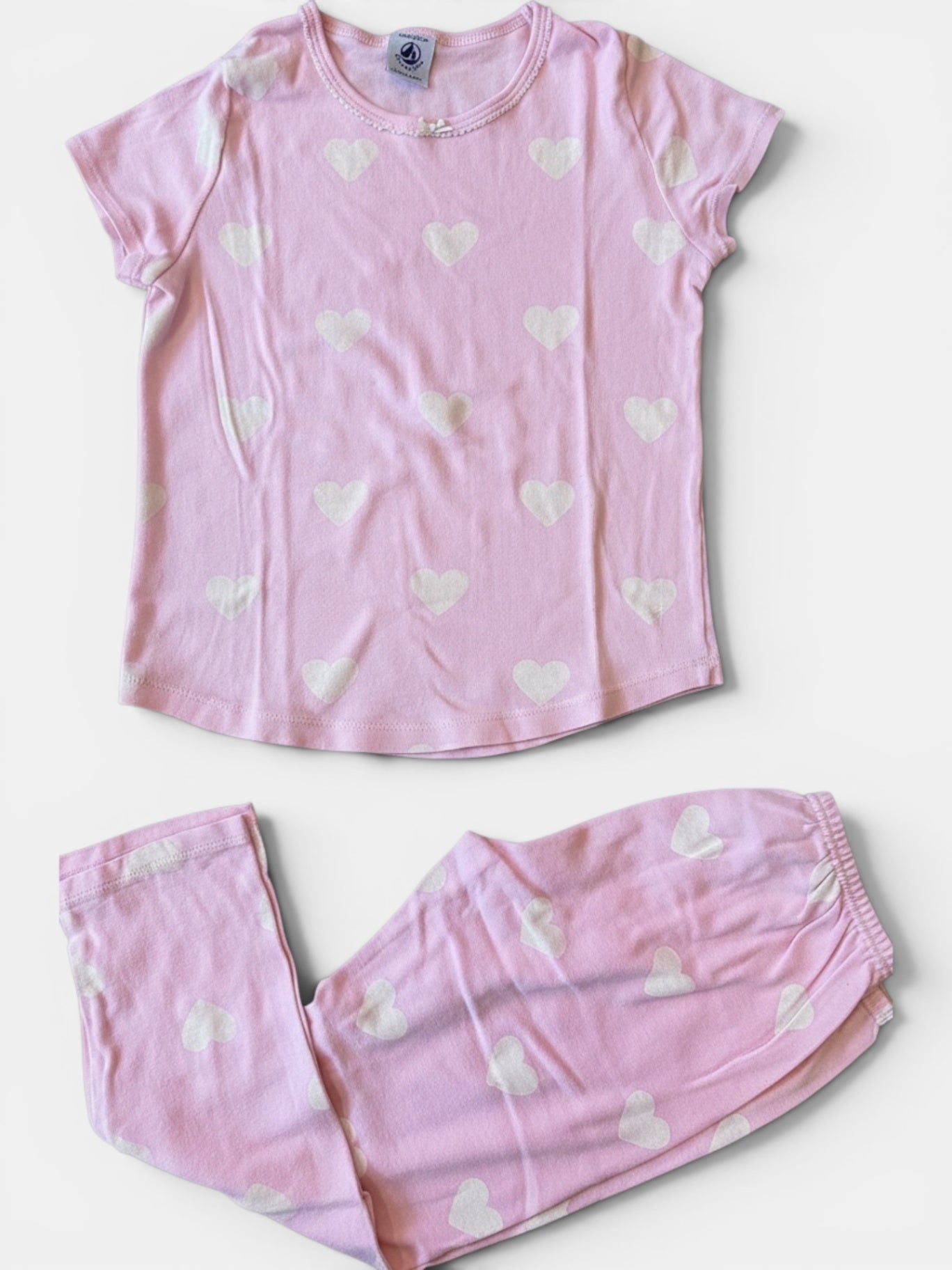 Pyjama Rosa mit Herzchen Gr.110 | Petit Bateau