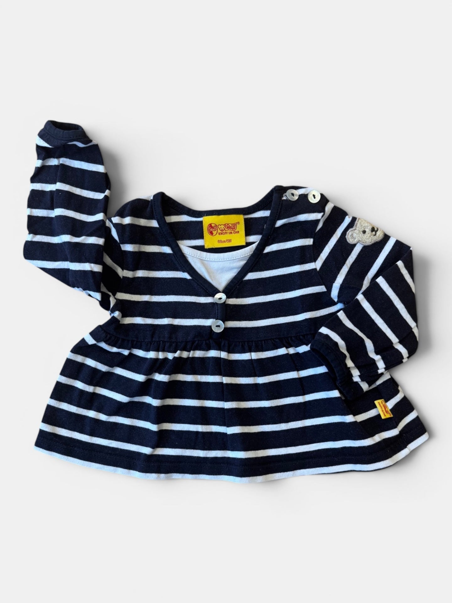 Langarmshirt Marineblau, Weiß Gr.68 | Steiff