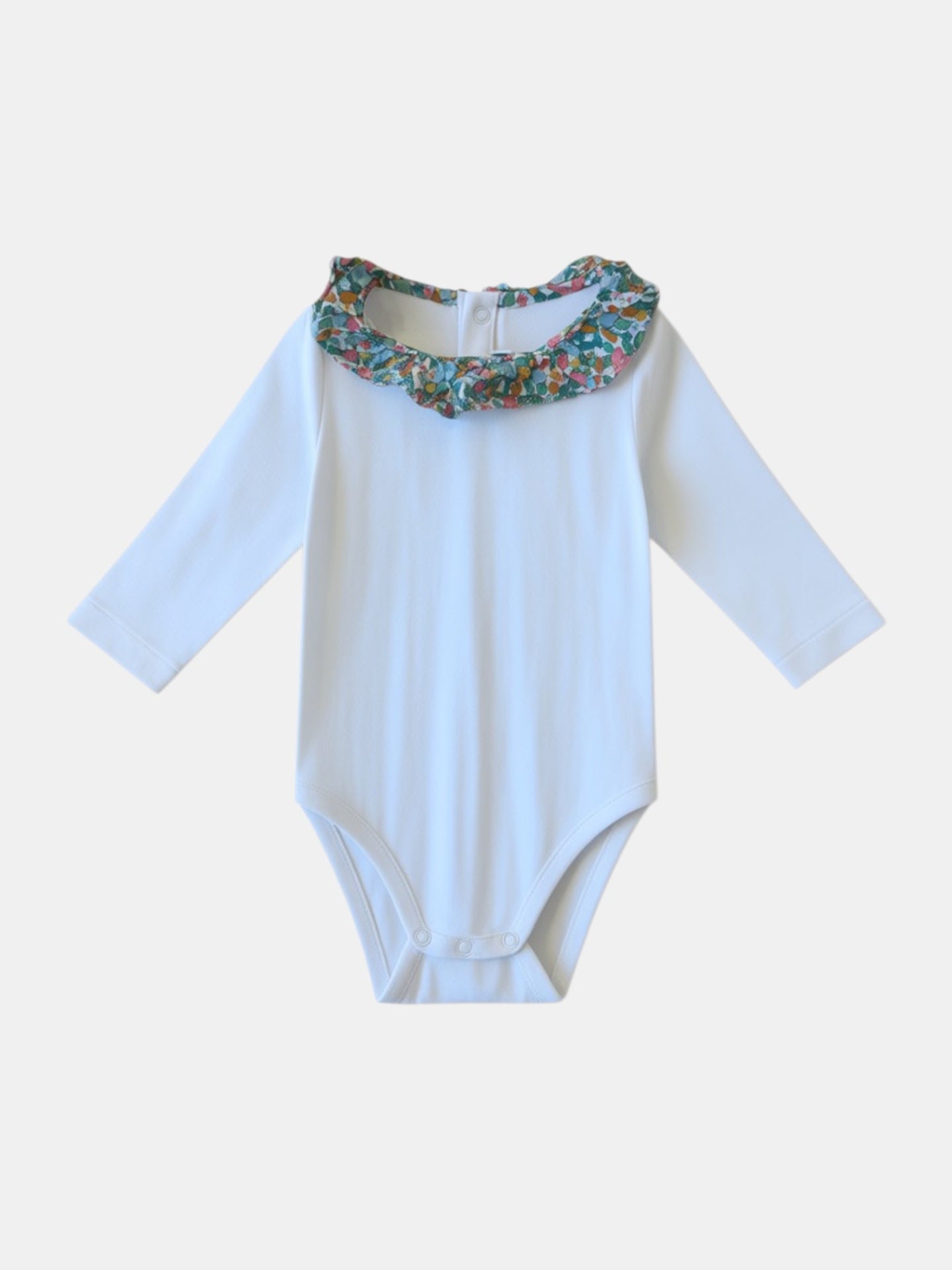Body Weiß mit floralem Bubi-Kragen Gr.62 | Jaccadi