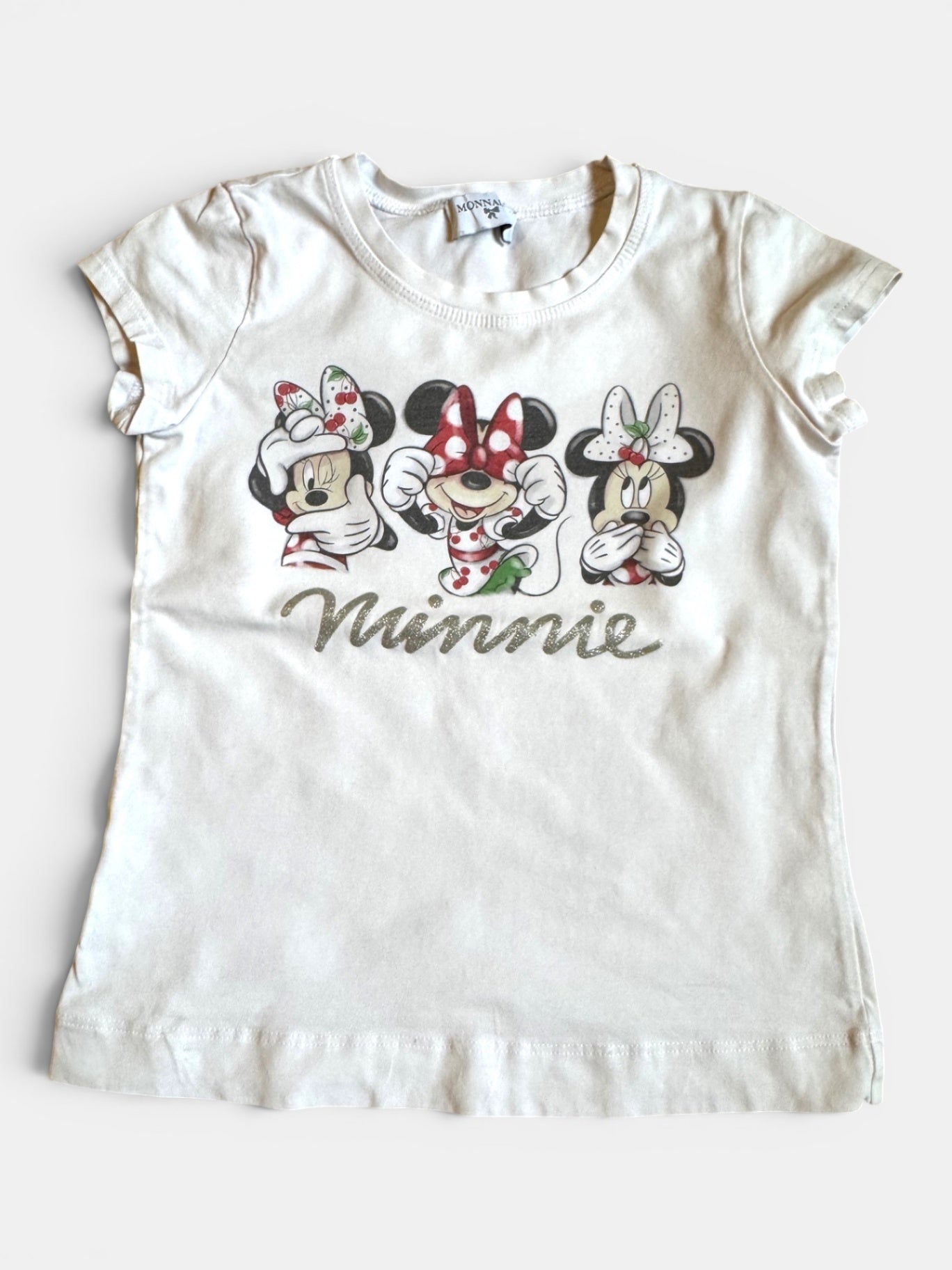 T-Shirt Weiß mit Minnie-Maus Motiv Gr.4 | Monnalisa