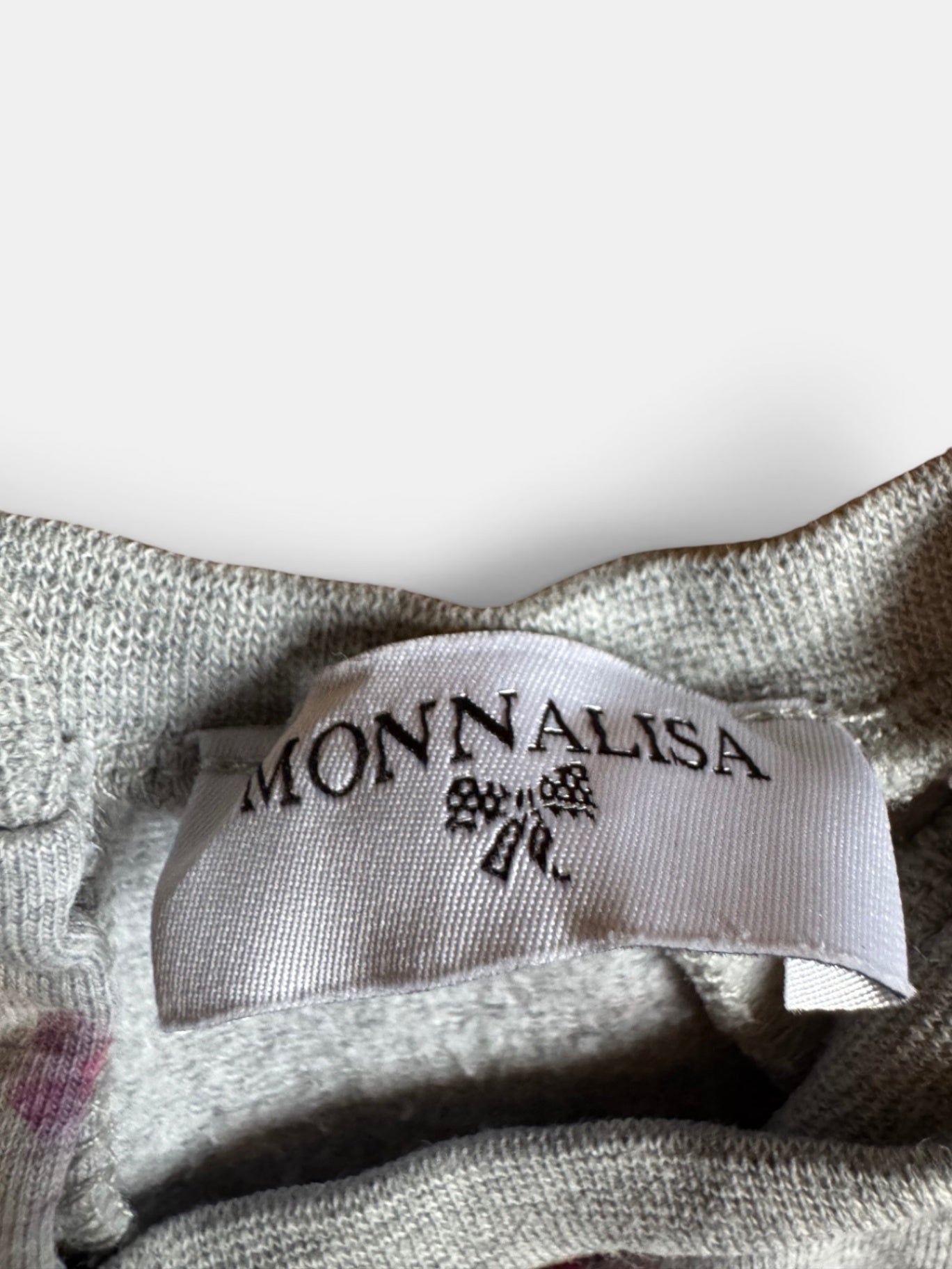 Sweatshirt Grau mit Blumenmuster Gr.92/98 | Monnalisa