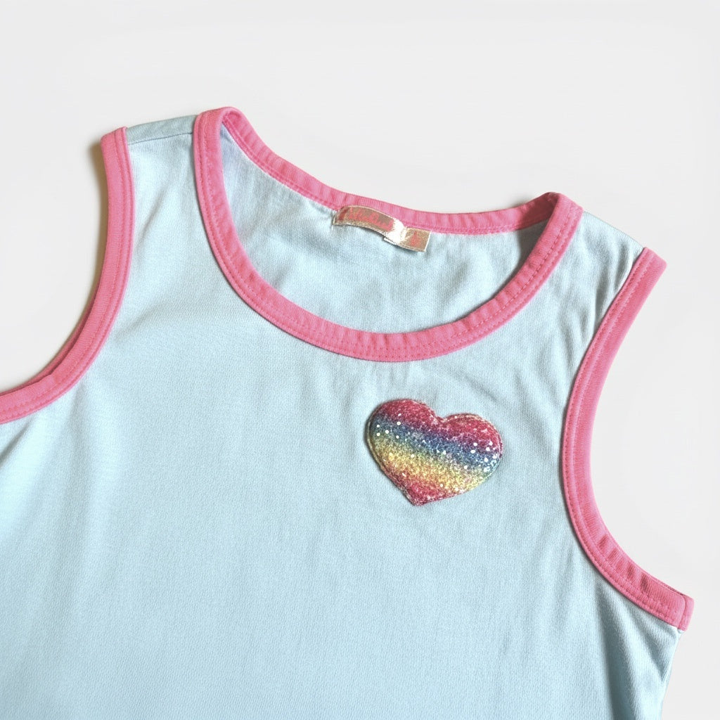 Top Pastell-Mint mit Glitzer-Herz Gr.104 | Billieblush