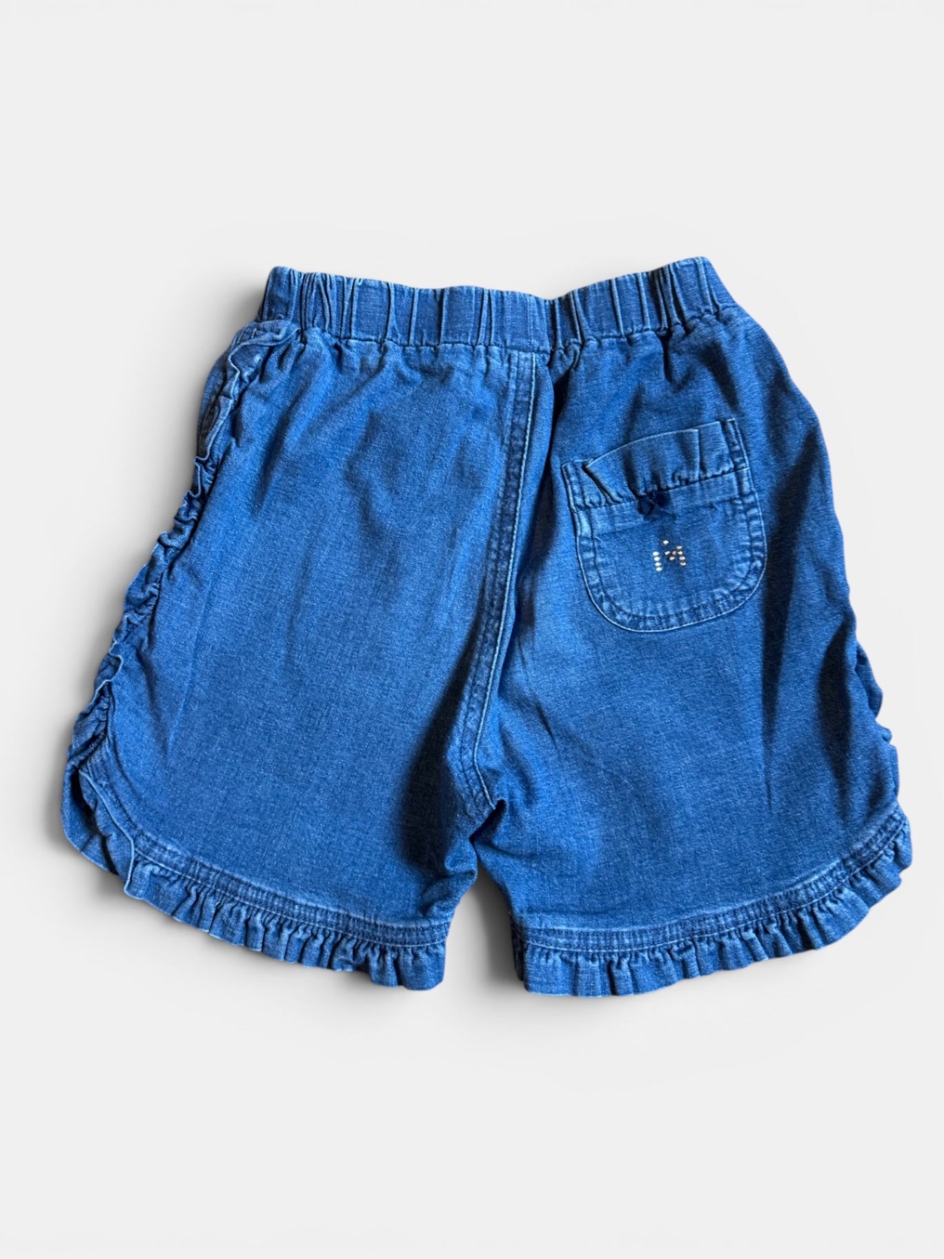 Denim-Shorts Blau mit Rüschen Gr.110 | GYMP