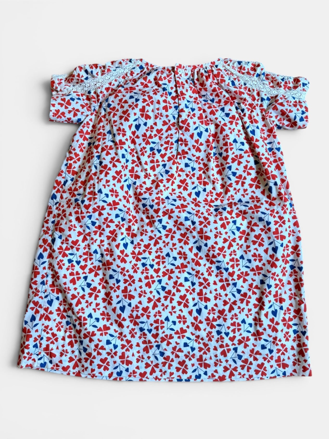 Kleid „Natacha“ weiß mit rot-blauem Blumenprint Gr.104 | Bonpoint
