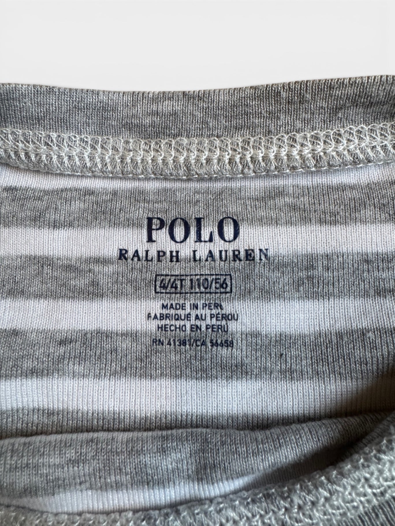 Longsleeve Grau-Weiß Gr.104/110 | POLO Ralph Lauren