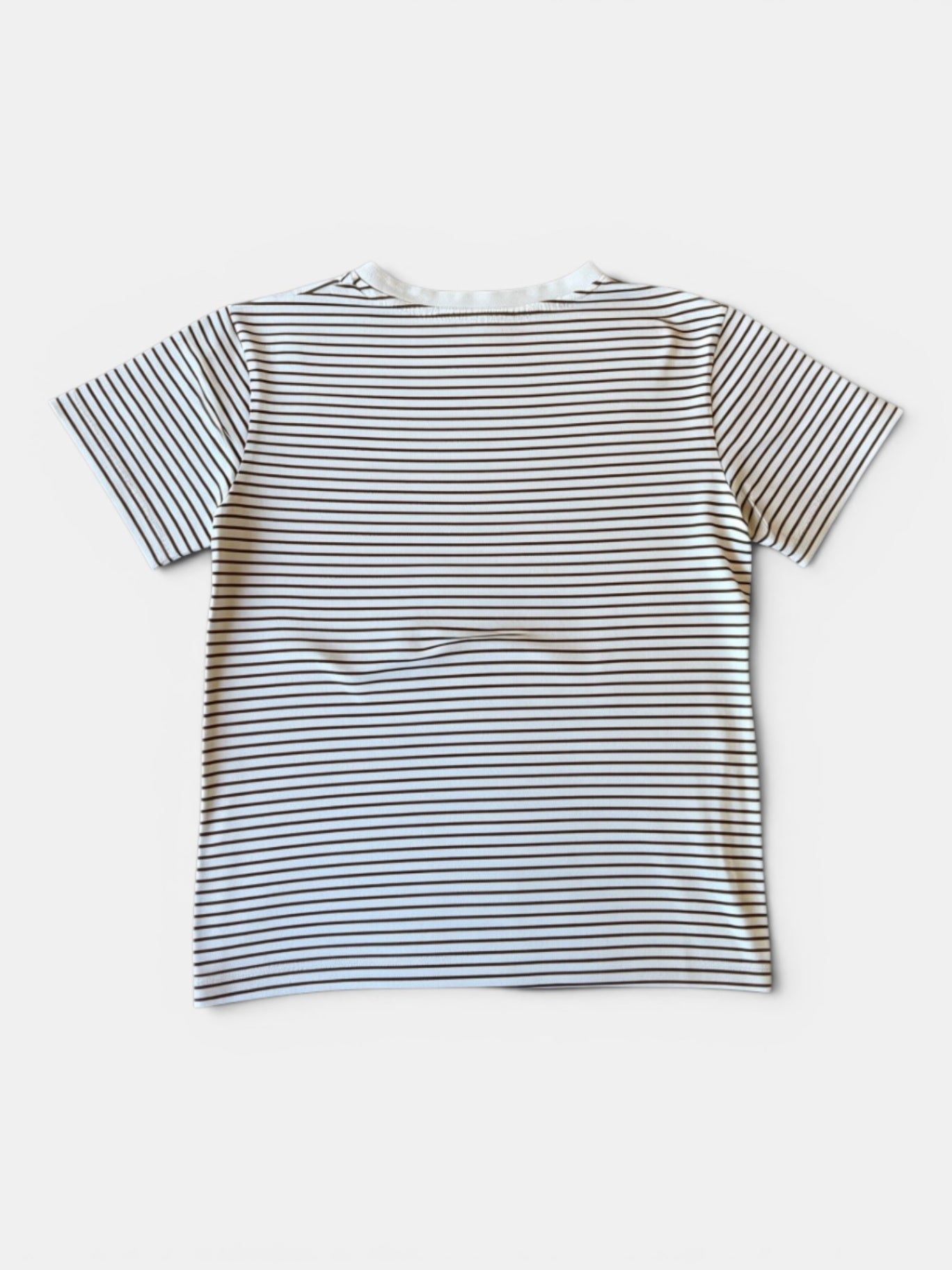 T-Shirt Beige mit hellbraunen Streifen Gr.140 | Bonpoint