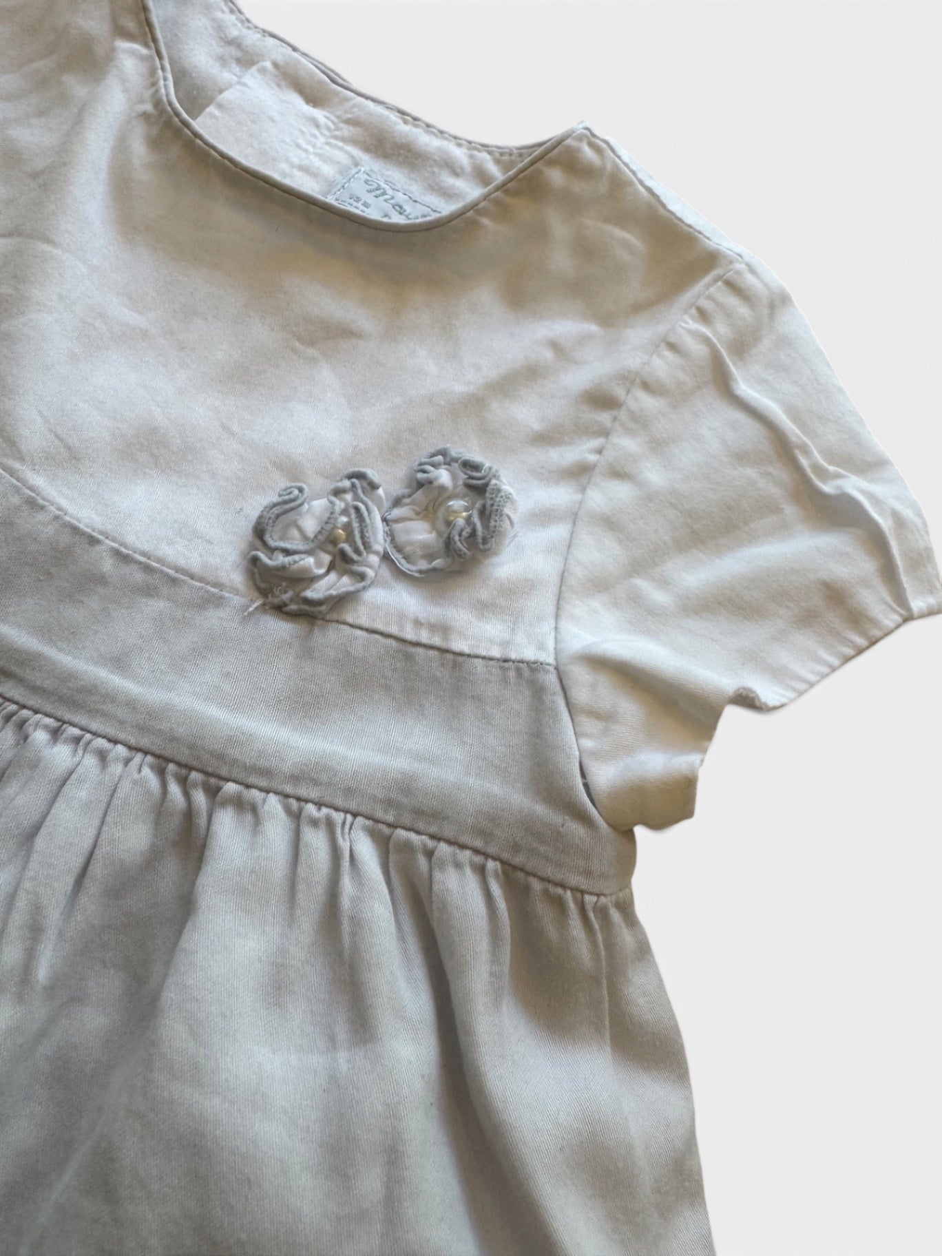 Baby-Kleidchen Weiß, Hellgrau Gr.80 | Mayoral