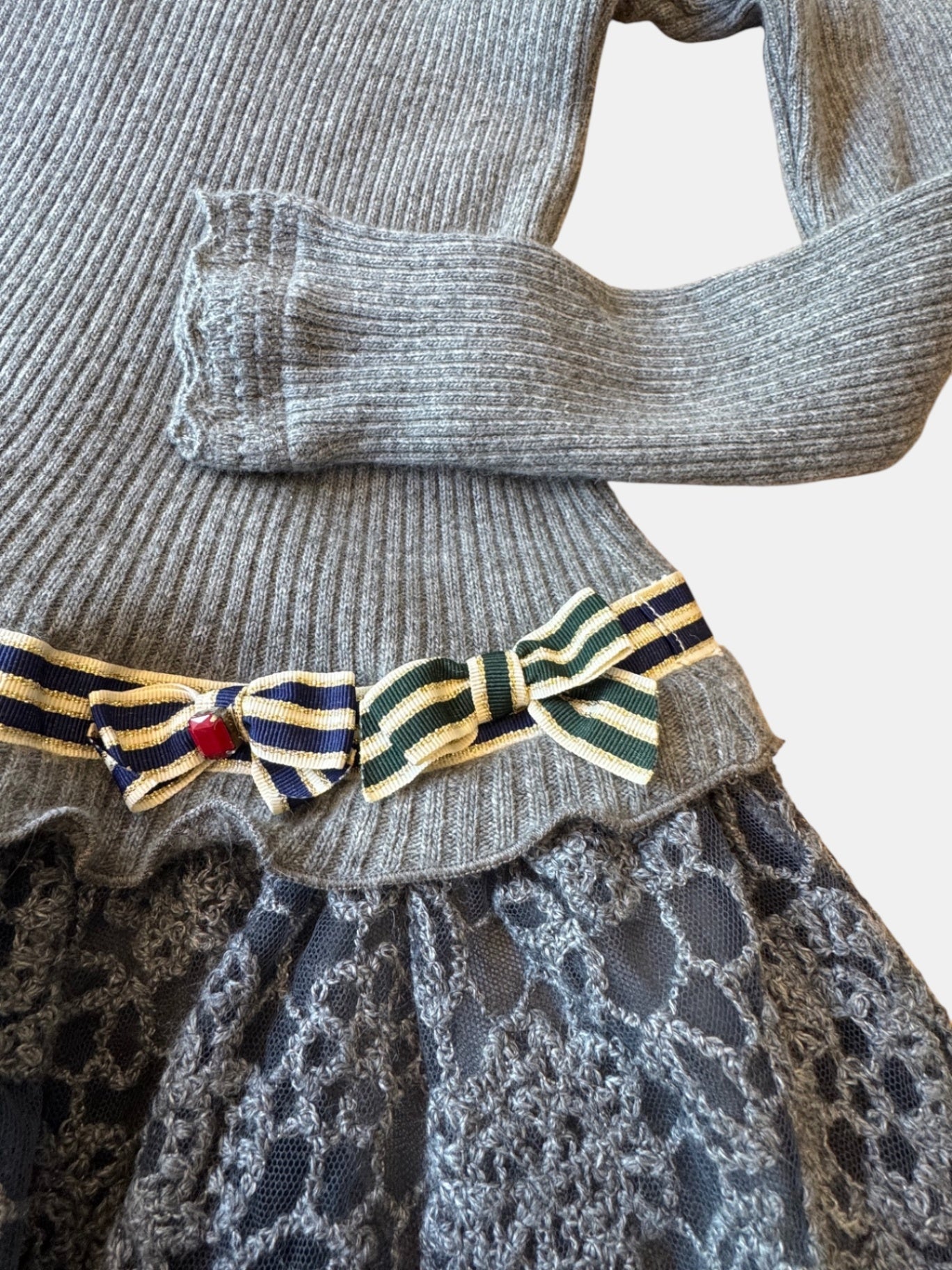 Kleid festlich mit Spitze Grau Gr.110 | MONNALISA