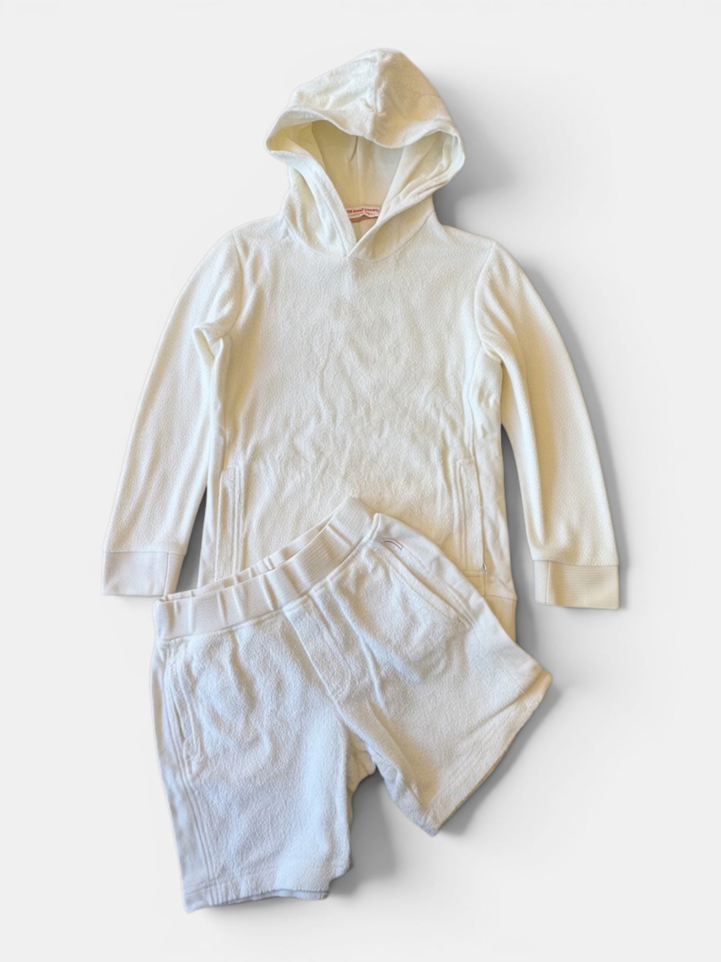 SET aus Hoodie & Shorts Ecru/Creme Gr.140 | Orlabar Brown