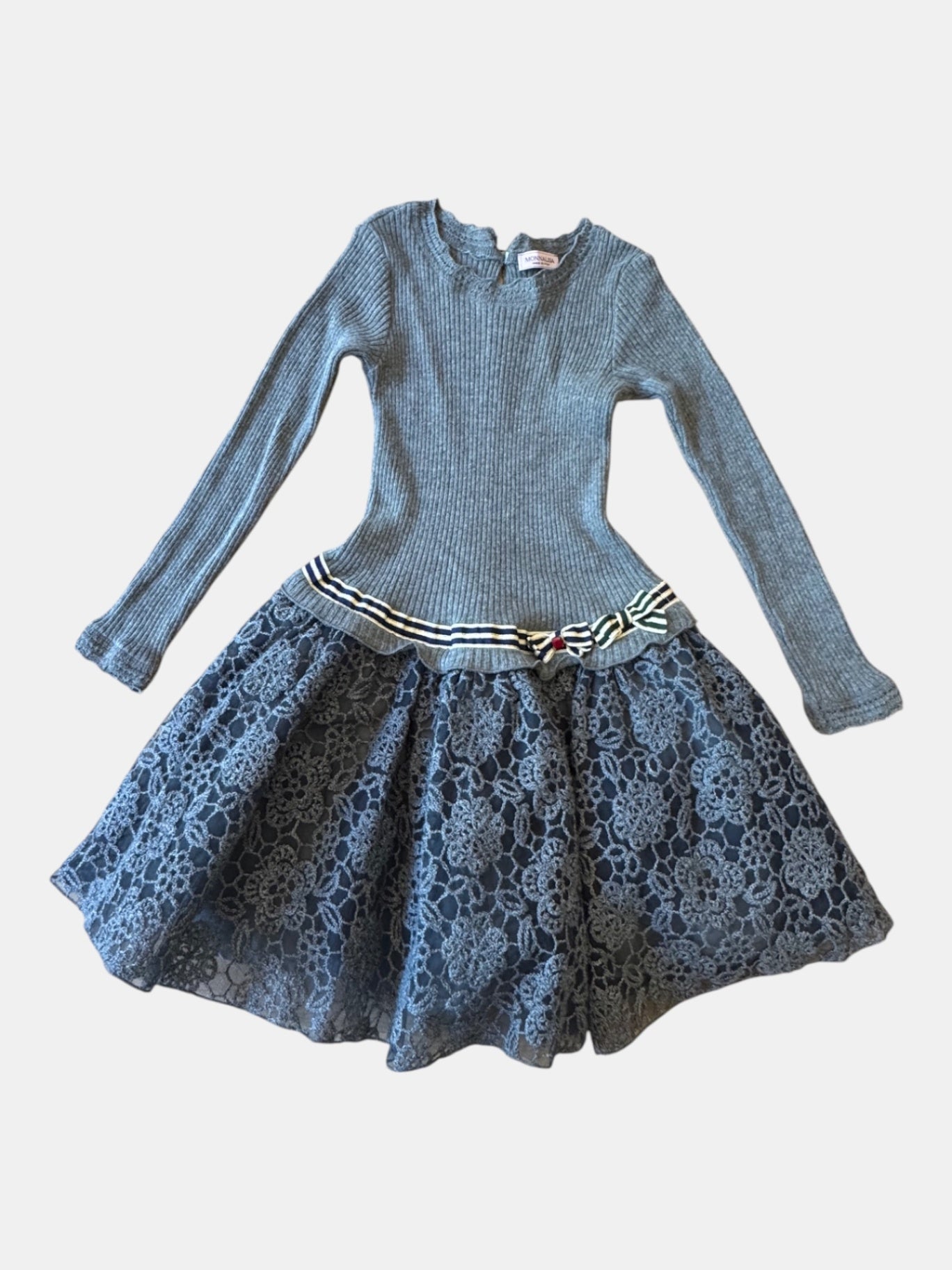 Kleid festlich mit Spitze Grau Gr.110 | MONNALISA