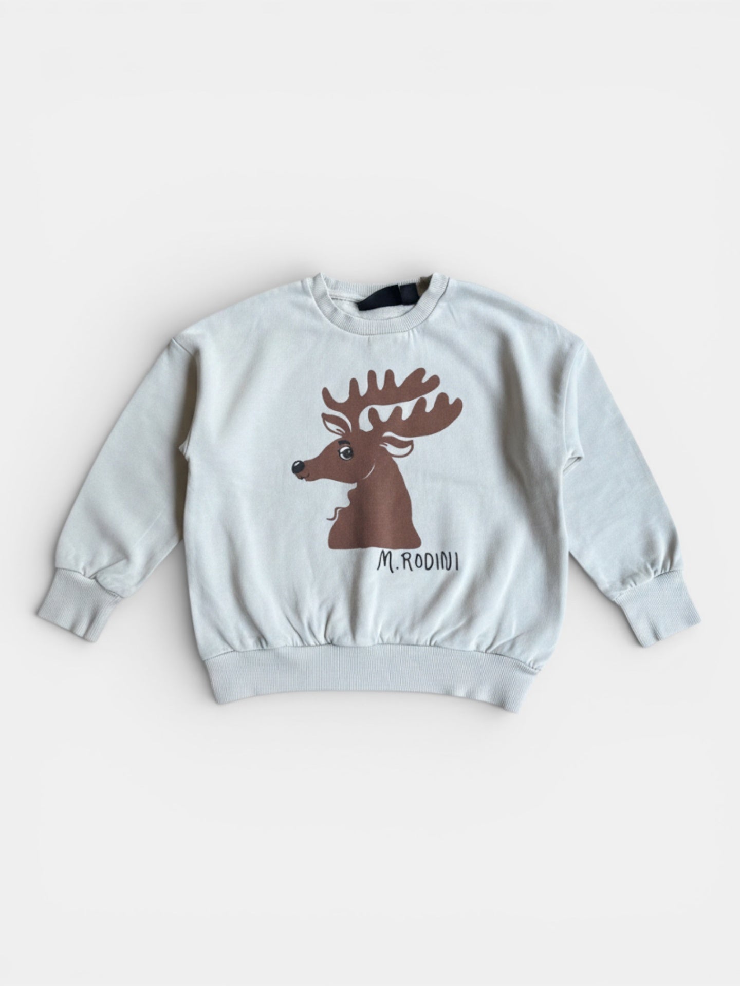 Sweatshirt Hellgrau mit Rentier-Motiv Gr.116 | Mini Rodini