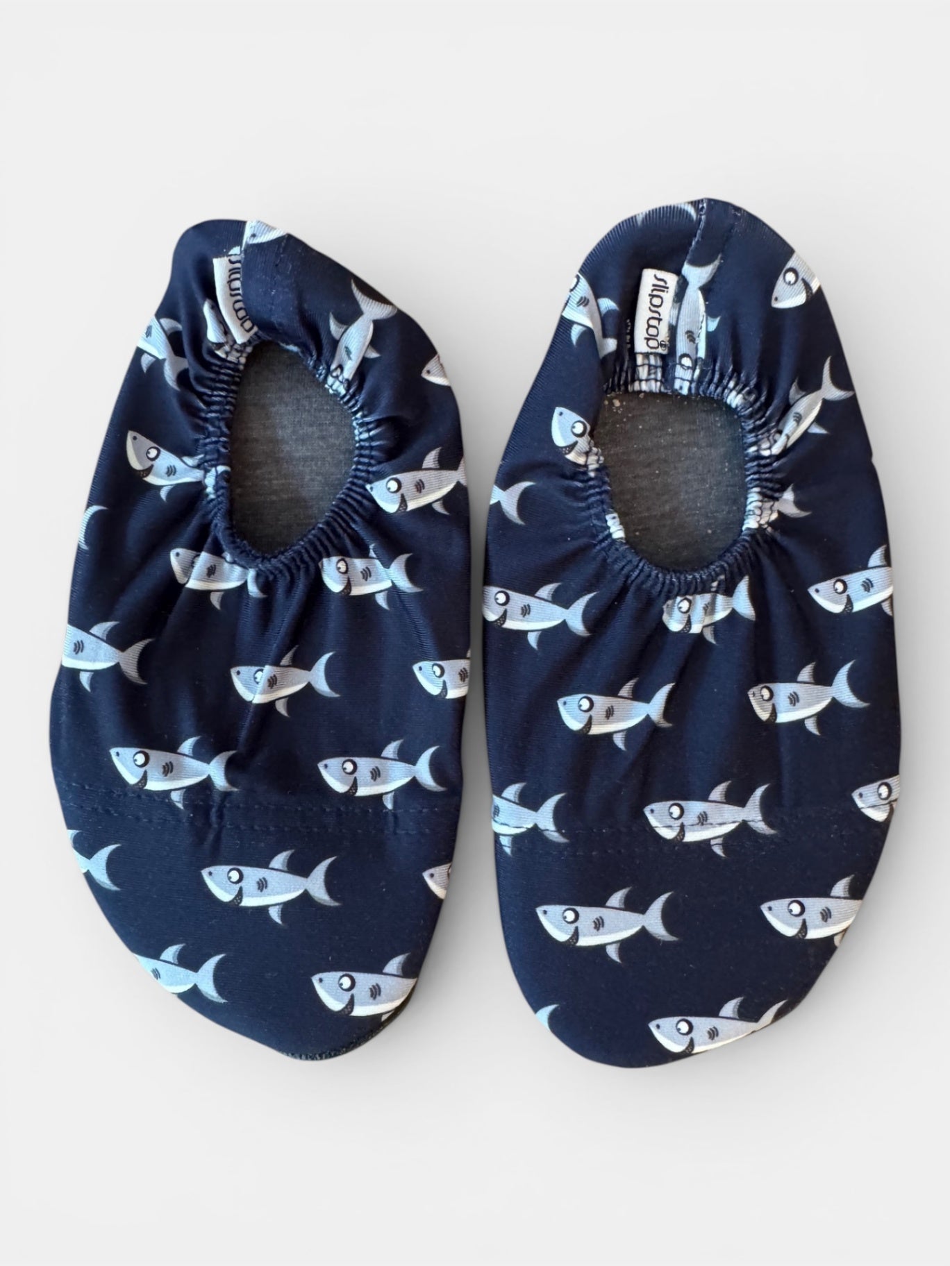 Badeschuhe Blau mit Fischmuster Gr.18-20 | Slipstop