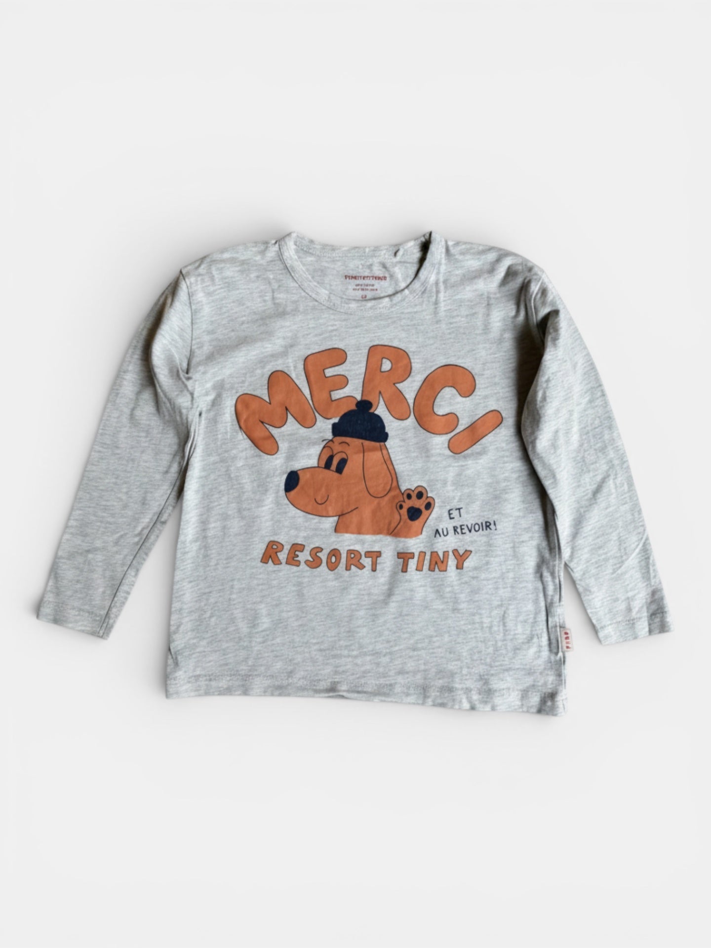 Longsleeve "Merci Tee" Grau Gr.116 | mini rodini