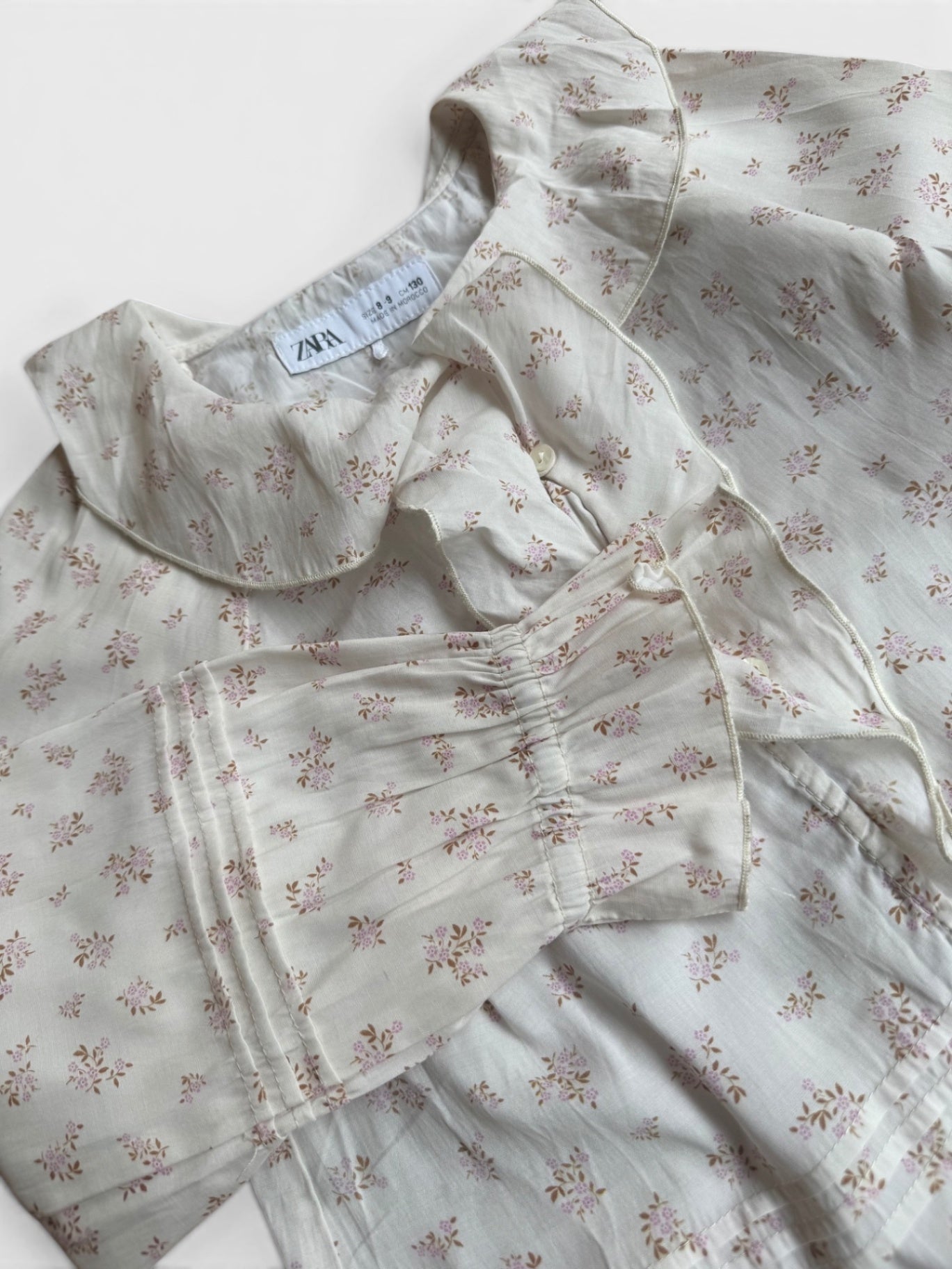 Bluse Creme mit zartem Blumenmuster Gr.128 | Zara
