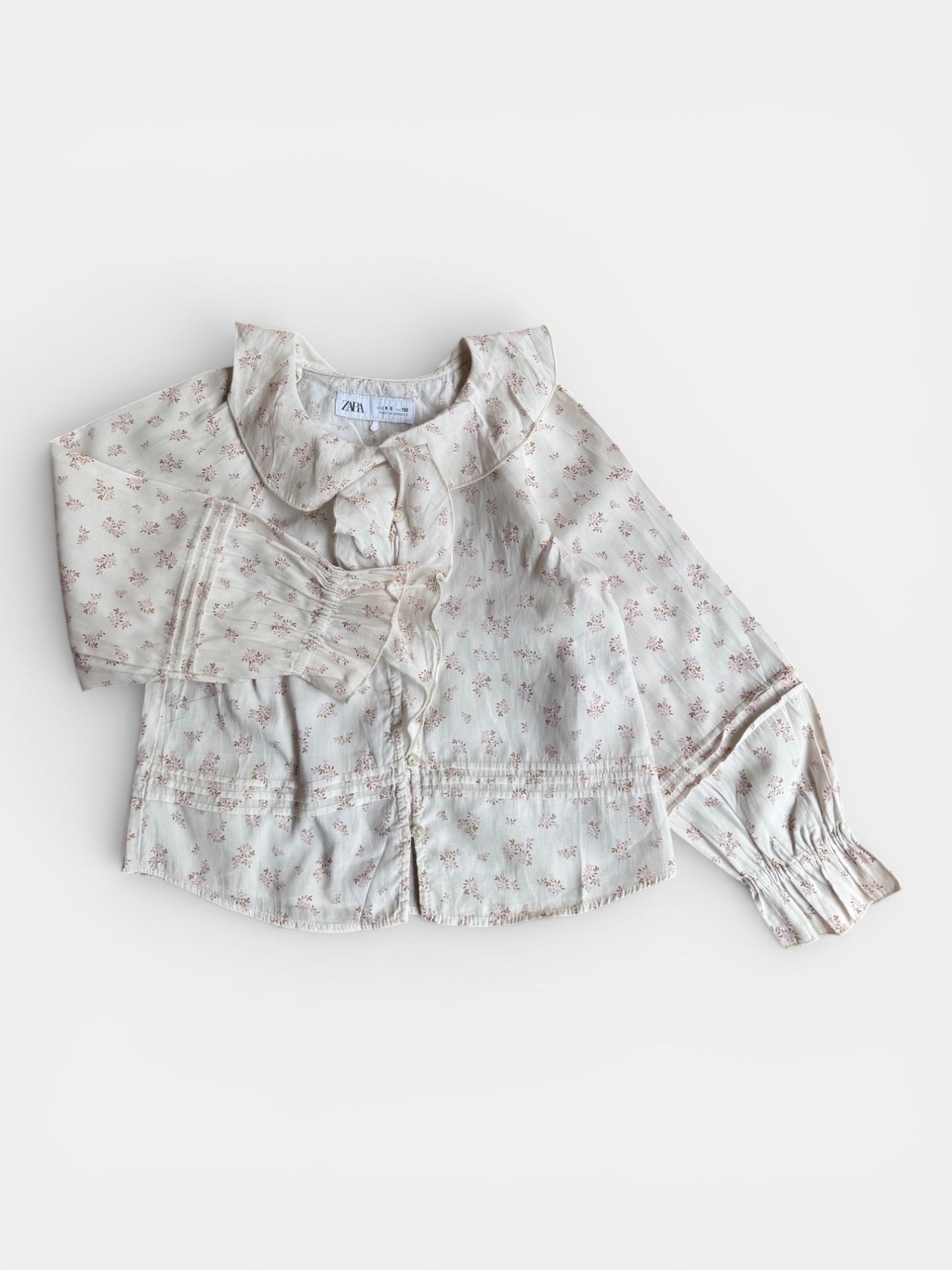 Bluse Creme mit zartem Blumenmuster Gr.128 | Zara