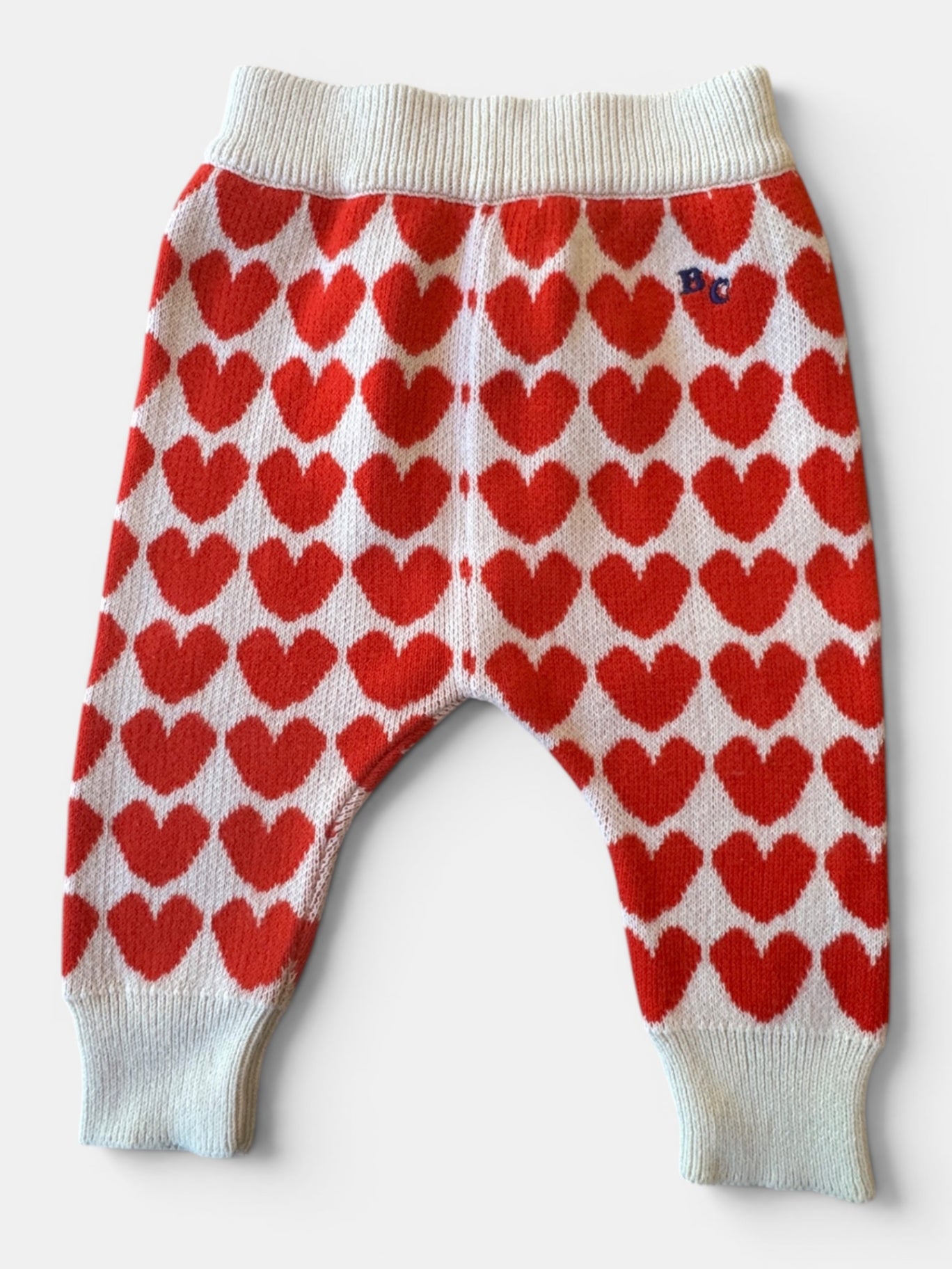 Hearts Knit Trousers Rot, Weiß Gr.62 | Bobo Choses