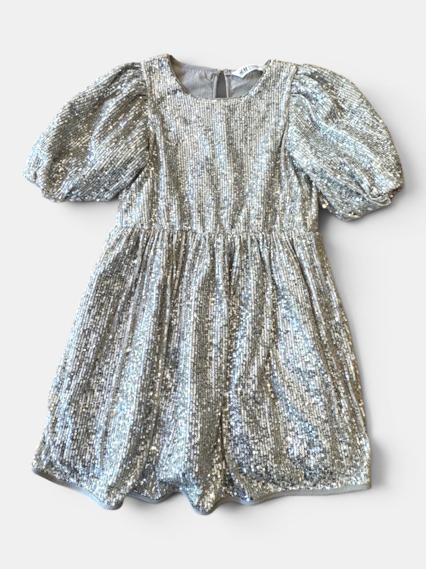 Kleid mit Pailletten Silber Gr.122 | H&M