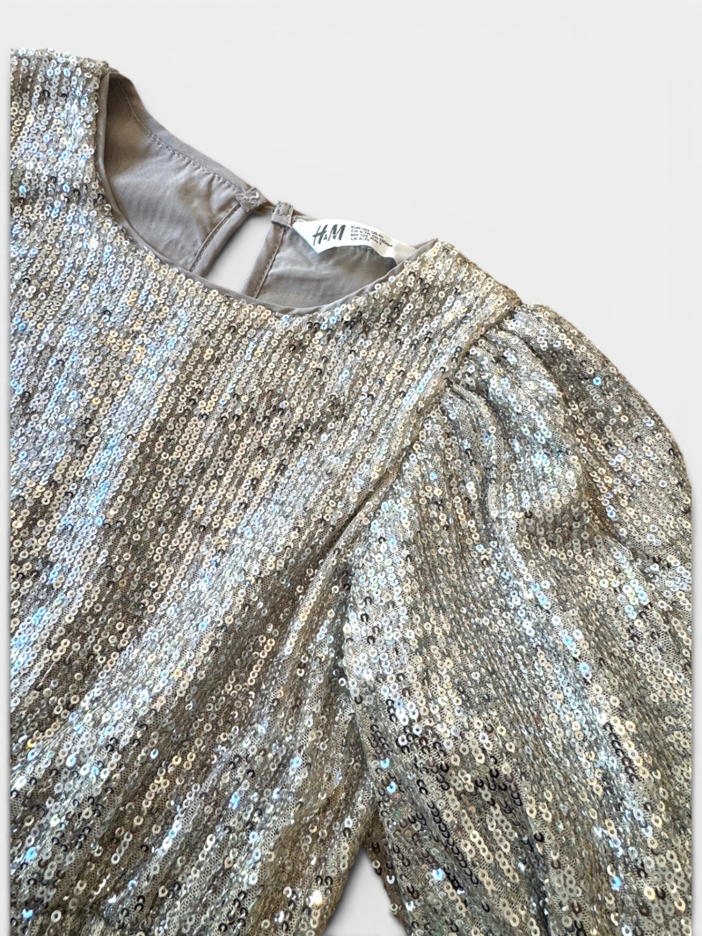 Kleid mit Pailletten Silber Gr.122 | H&M