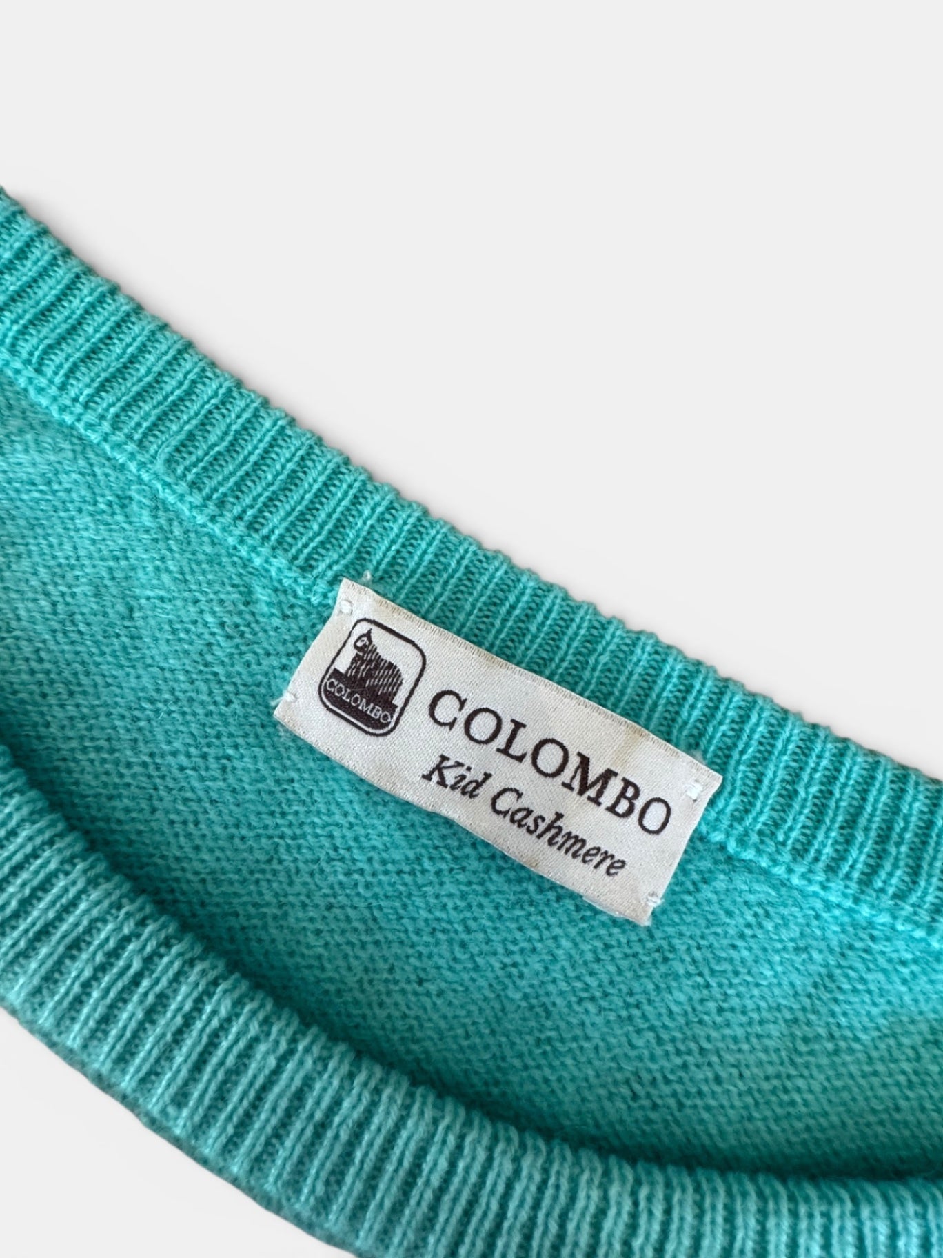 Bunt gestreifter Kaschmir Pullover Türkis, Blau, Weiß Gr.164 | Colombo