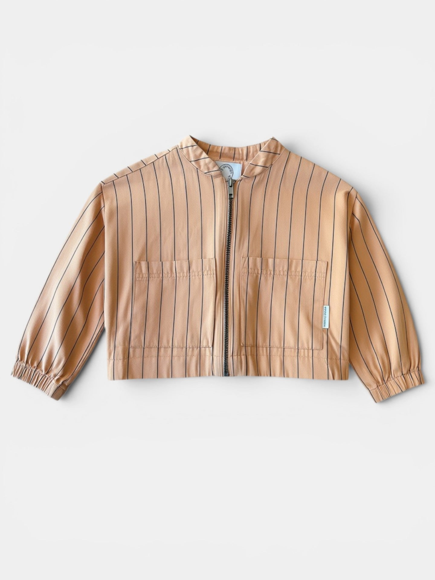 Jacke in Apricot mit Reiverschluß und Nadelstreifen Gr.104 | Sproet & Sprout