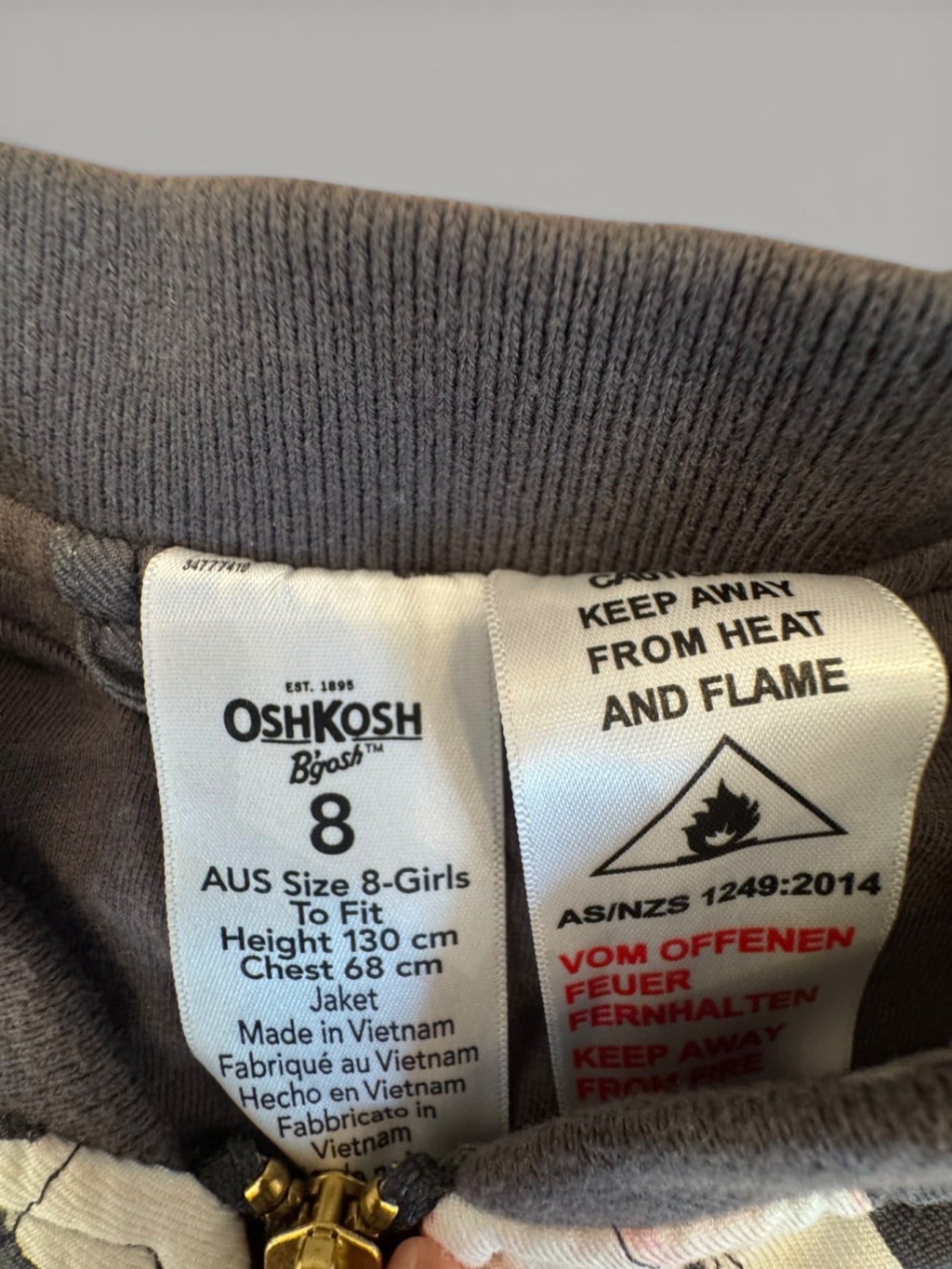 College-Jacke Schwarz, Multicolor, mit Blumenmuster Gr.8 | OshKosh B'gosh