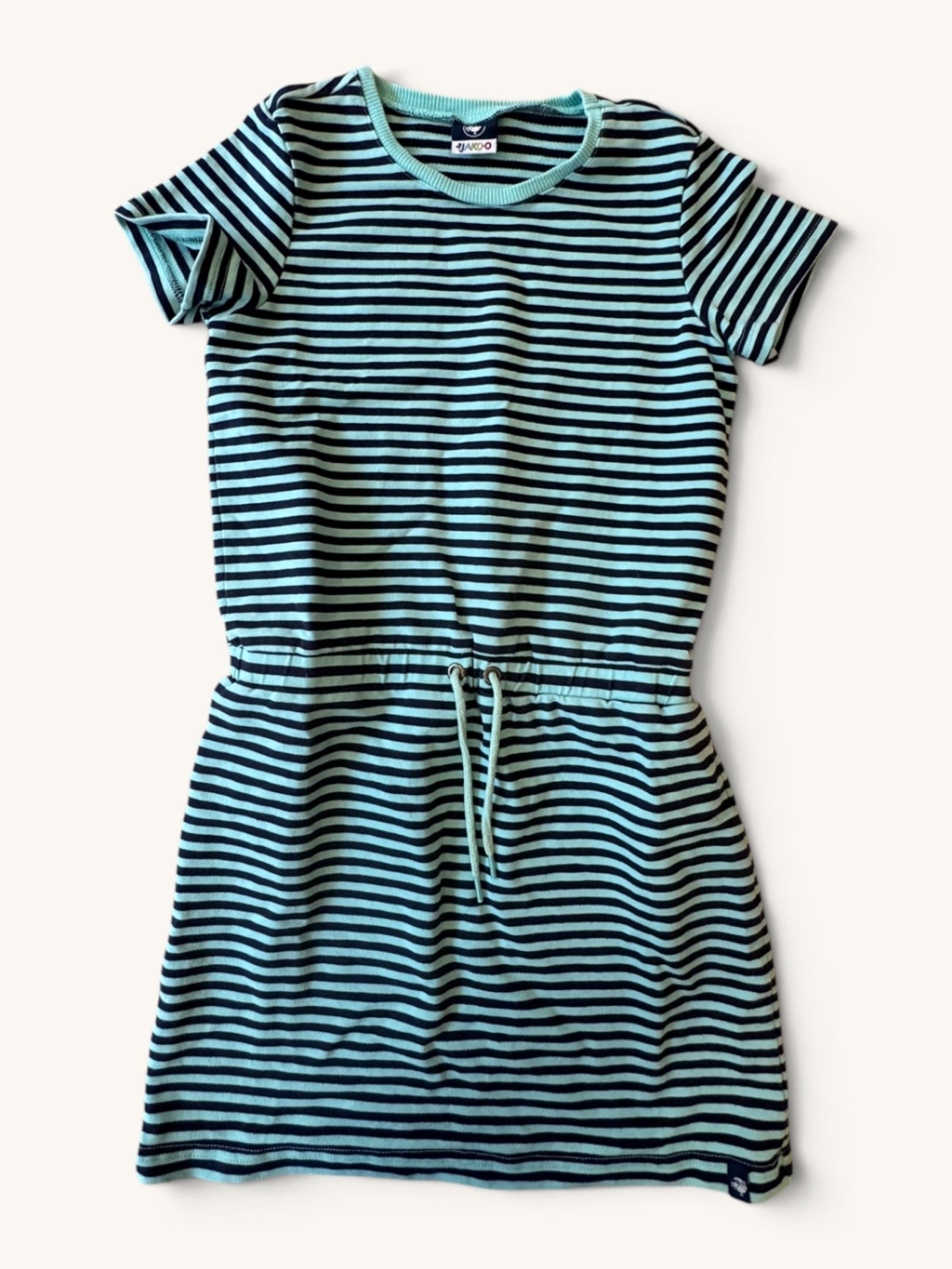 Kleid Türkis und Dunkelblau gestreift Gr.128/134 | JAKO-O