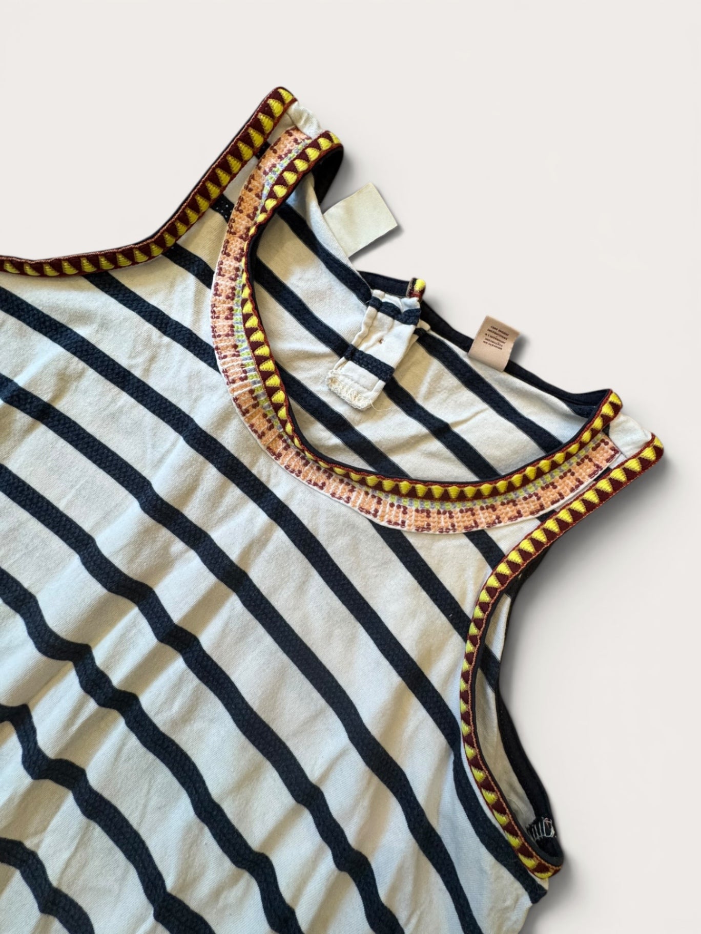 Kleid Weiß mit Dunkelblau und Multicolor-Details Gr.14 | Scotch R'Belle