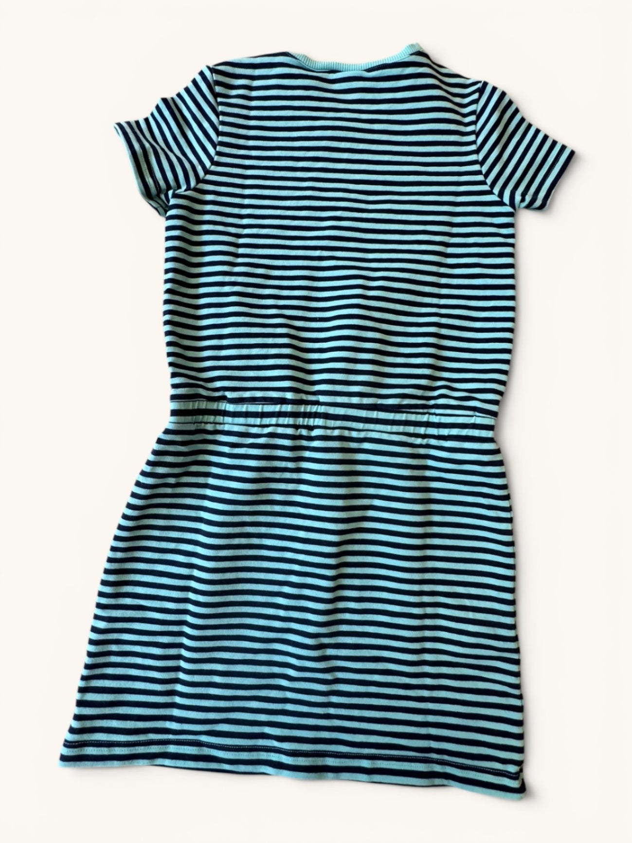Kleid Türkis und Dunkelblau gestreift Gr.128/134 | JAKO-O