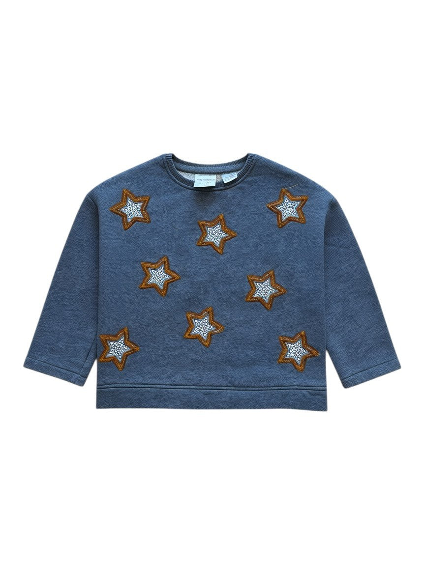 Jungen/Mädchen Sweatshirt mit Bouclé-Sternen Anthrazith Gr.98 | ZARA