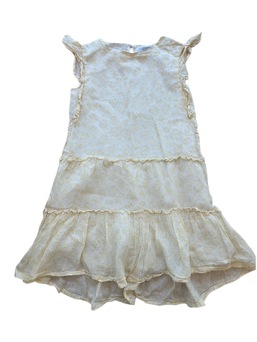 Gelbes Stufenkleid für den Sommer mit floralem Allover-Print Gr.116 | WHEAT
