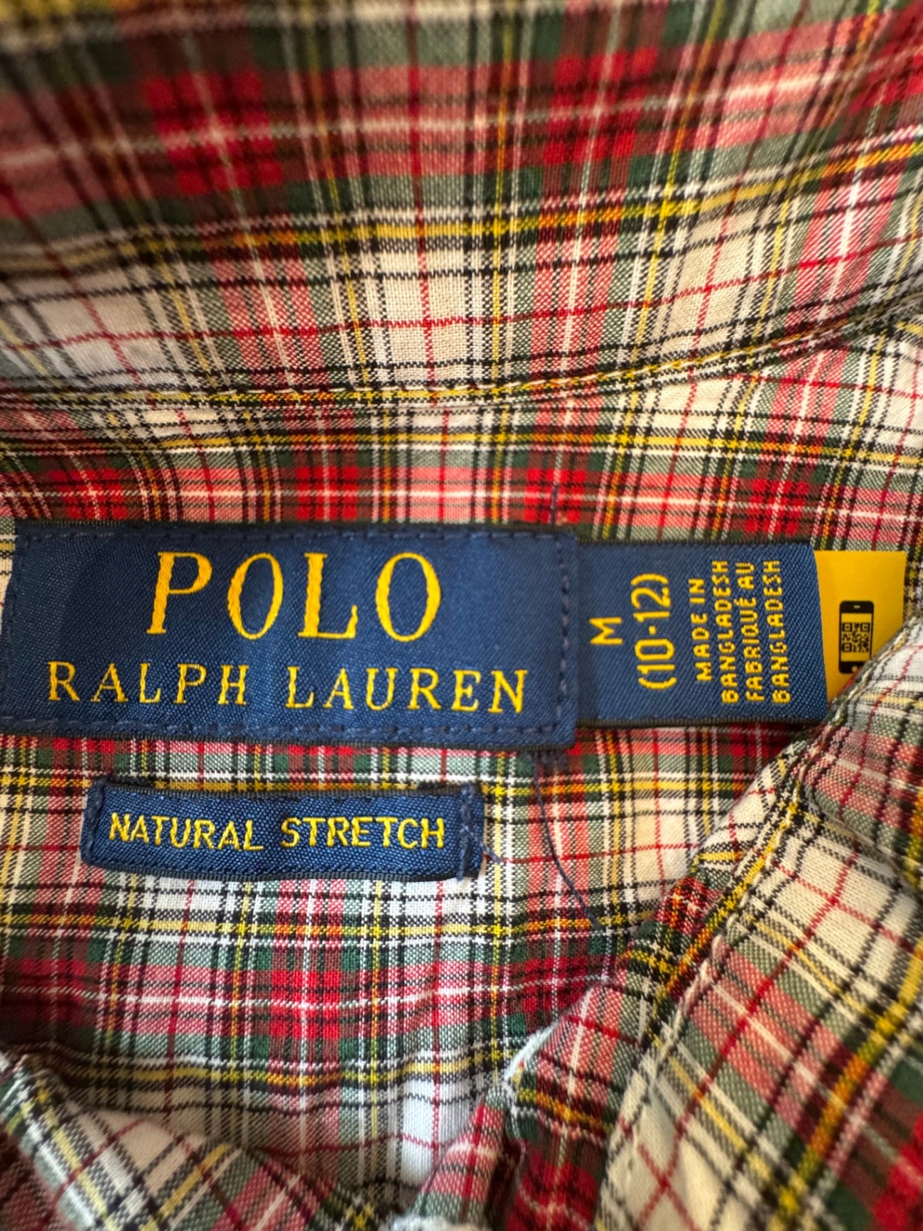 Jungen Hemd Langarm – Rot-grün kariertes Button-Down-Hemd Gr.149 / 10-12 | Polo Ralph Lauren