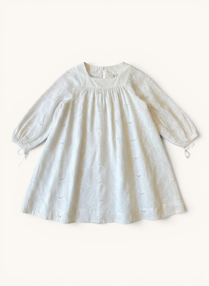 Kleid mit Lochstickerei Weiß Gr.128 | H&M